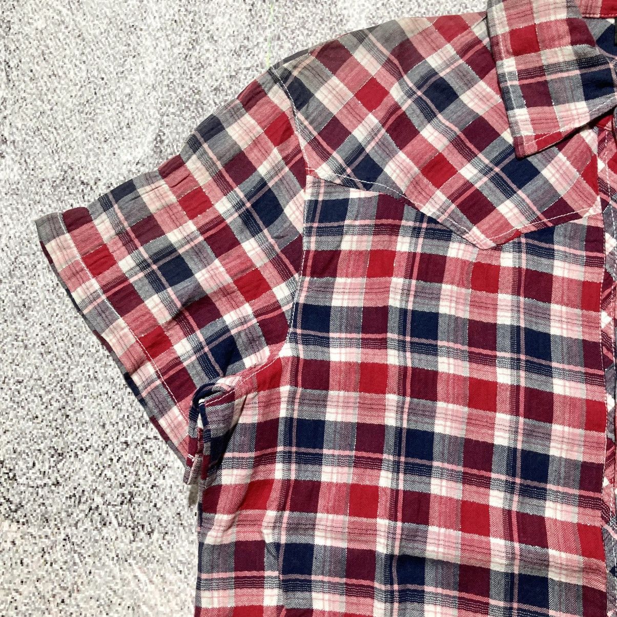 Japanese Brand 2000s Corn Flake Poem Logo Western Plaid Shirt Button Up Size US L / EU 52-54 / 3 - 13 Thumbnail