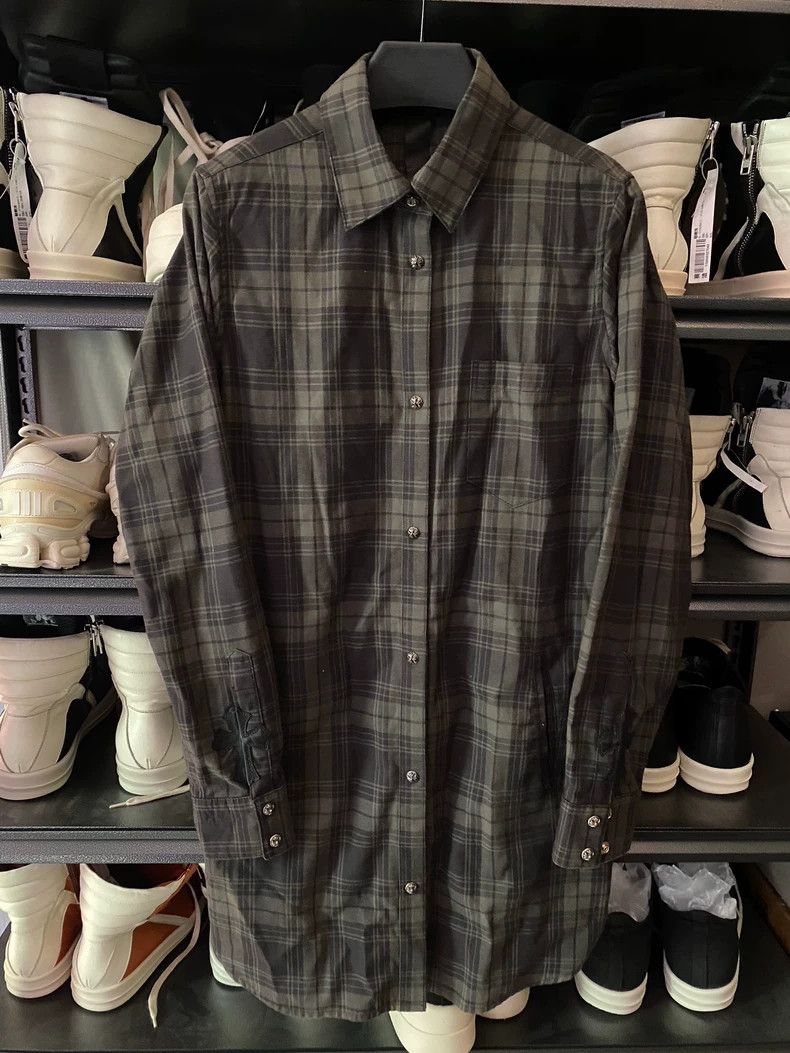 Chrome Hearts Chrome Hearts Plaid Silver Button Long Sleeve Shirt-yf Size US S / EU 44-46 / 1 - 1 Thumbnail