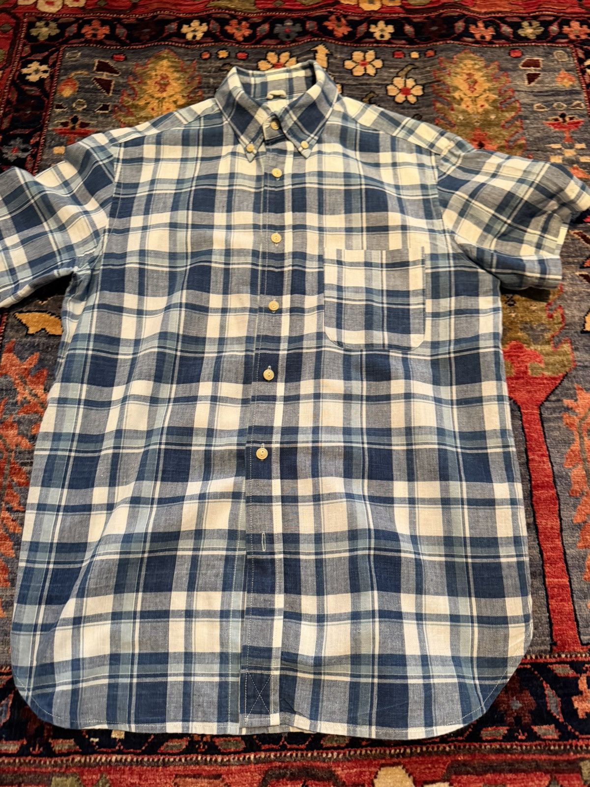 The Hill-Side The Hill Side Indigo Madras Shirt Sleeve Size US M / EU 48-50 / 2 - 1 Thumbnail