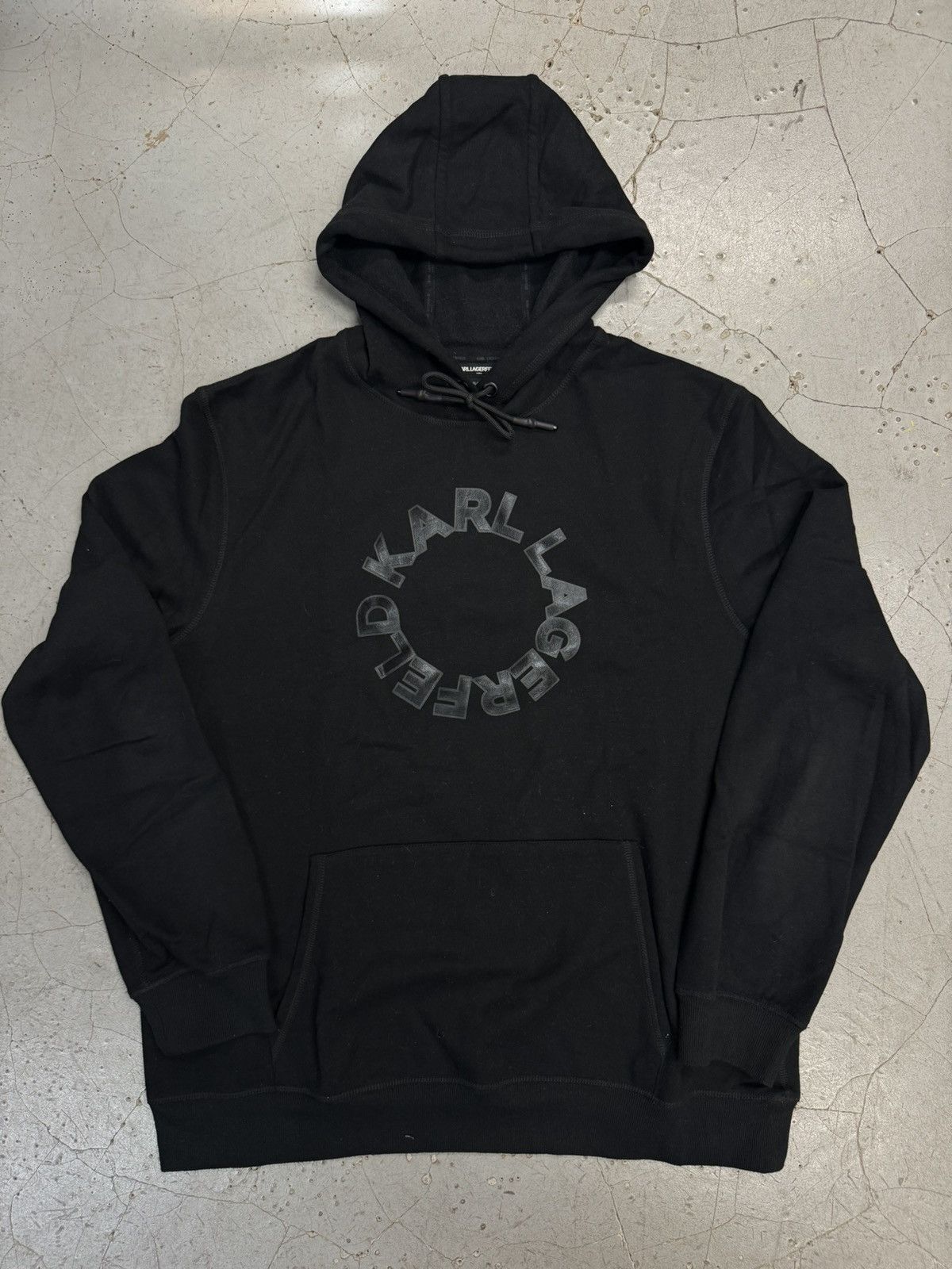 Karl Lagerfeld Karl Lagerfeld Black Circle Logo Hooded Sweatshirt Size US XL / EU 56 / 4 - 1 Thumbnail
