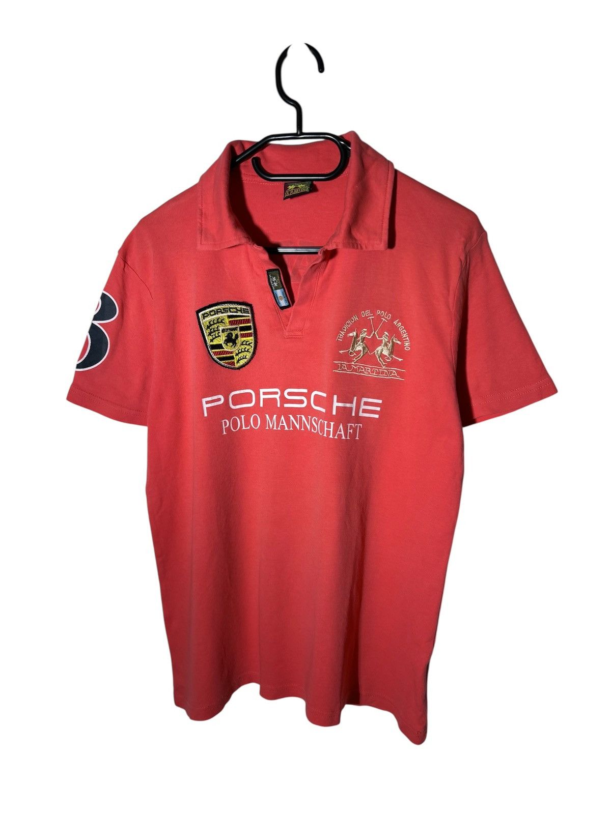 Vintage Porsche La Martina Polo Rugby TShirt Racing Y2K