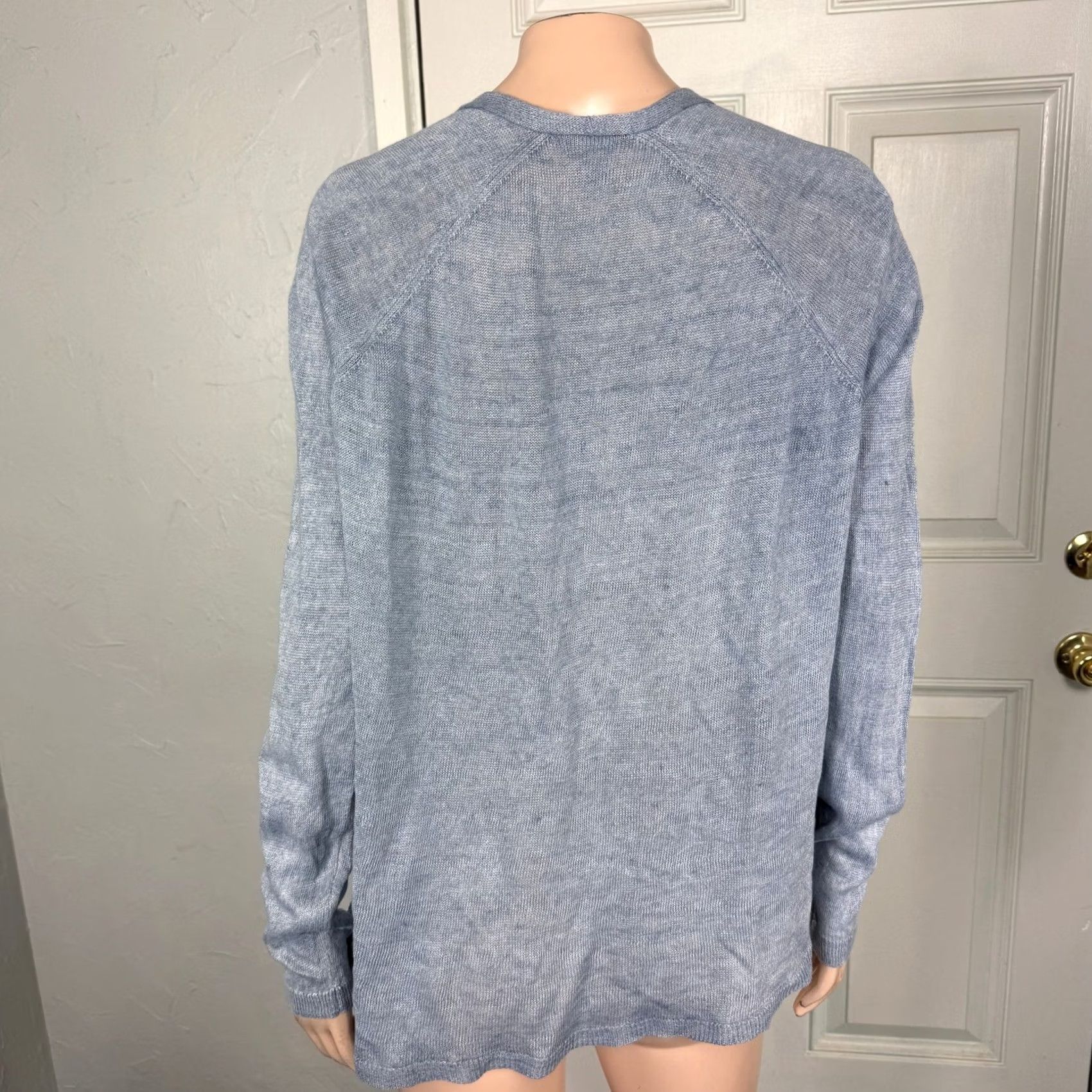 Eileen Fisher Eileen Fisher Cardigan Sweater Women's S Blue Linen Long sleeve open Front Y3-23 Size S / US 4 / IT 40 - 3 Thumbnail