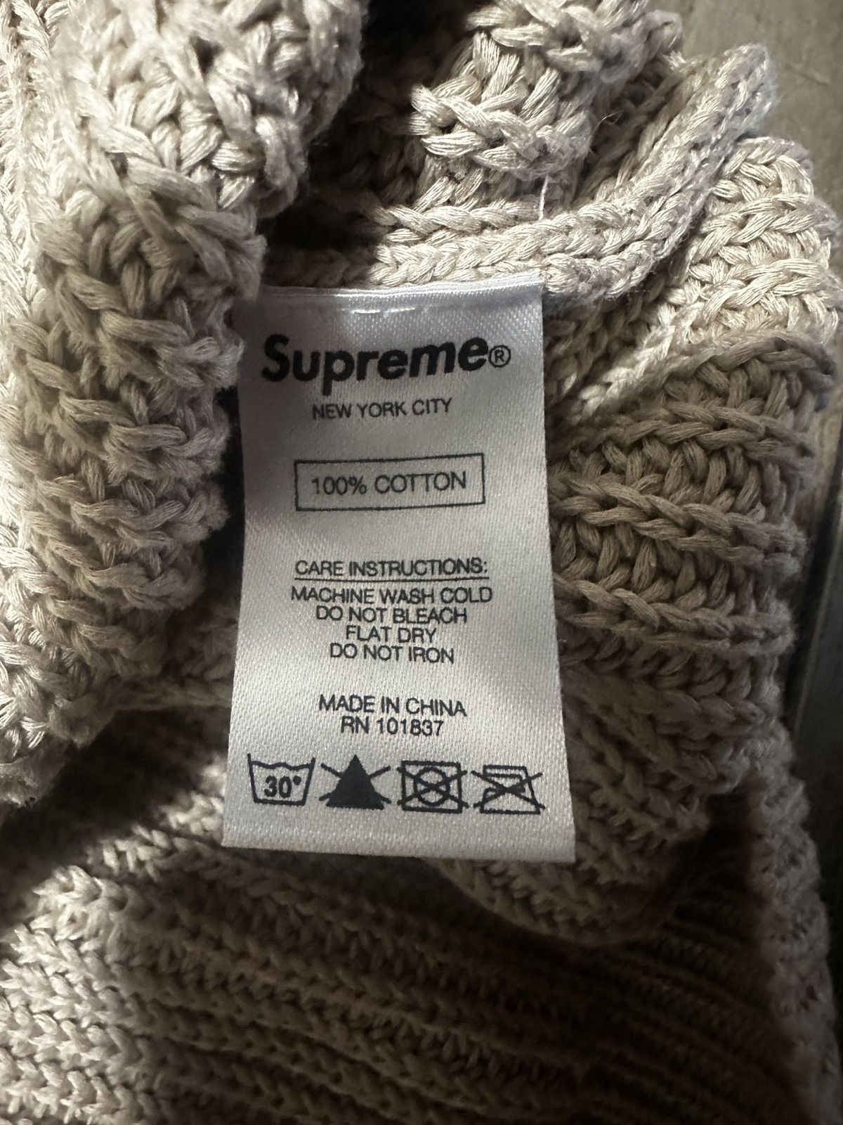 Comme des Garcons SHIRT × Supreme Supreme x CDG Knit Sweater Tan Size US L / EU 52-54 / 3 - 6 Thumbnail
