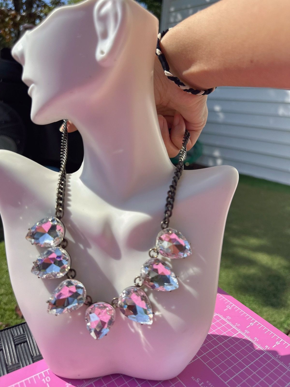 Designer Baublebar vintage Elegant Silver teardrop diamonds Necklace Size ONE SIZE - 6 Thumbnail