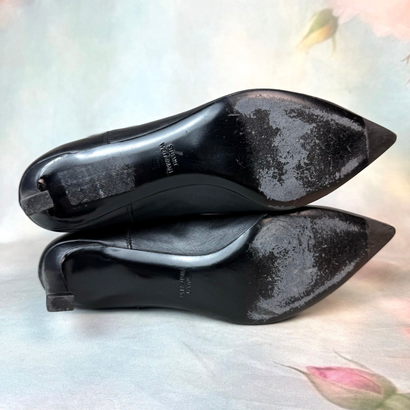Stuart Weitzman Stuart Weitzman Black Leather Mid Calf Slouch Pointed Boots Size US 10 / IT 40 - 6 Thumbnail