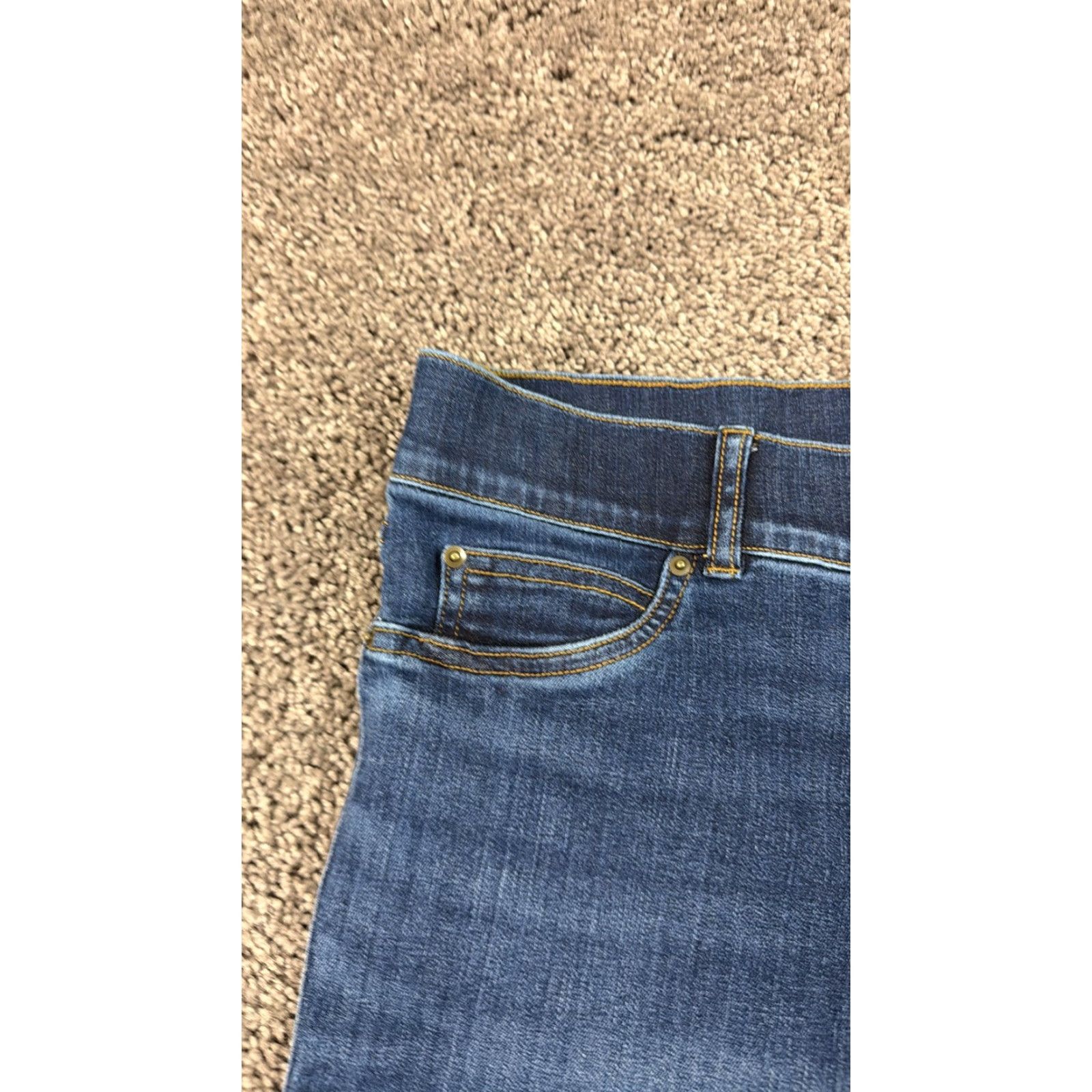Spanx Spanx Jeans Womens M Flare High Rise Slim Dark Pull On Stretch 20327R 29x33 Size 32" / US 10 / IT 46 - 3 Thumbnail