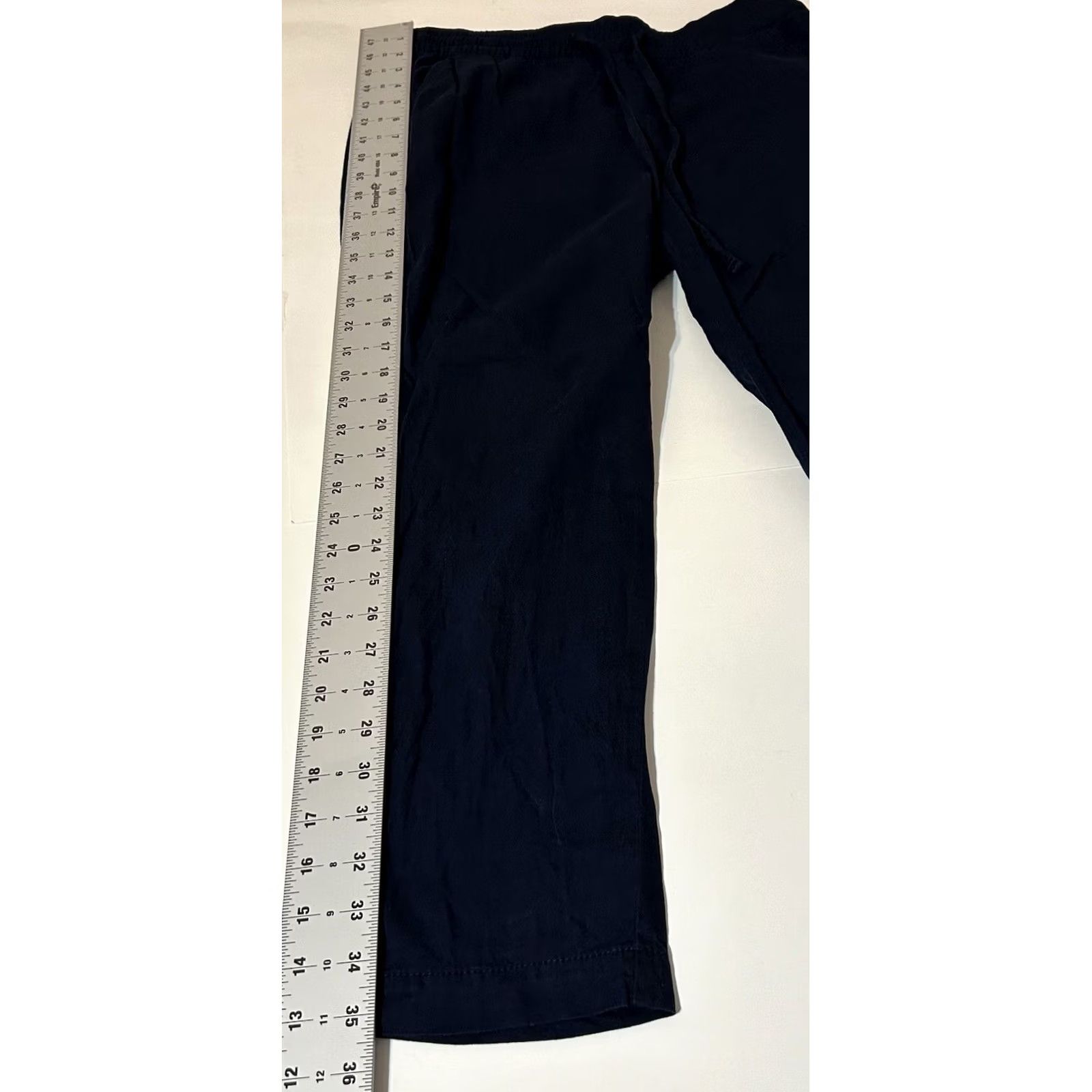 Gap Gap Easy Pant Women Medium Navy Blue Pull On Elastic Waist Drawstring 32x24 Casual Modern Knit Cotton Rayon Pockets Straight Size 32" / US 10 / IT 46 - 4 Thumbnail