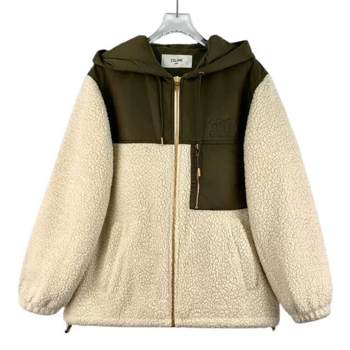 Celine Celine Colorblock Triomphe Embroidered Lamb Wool Jacket Size XS / US 0-2 / IT 36-38 - 1 Thumbnail