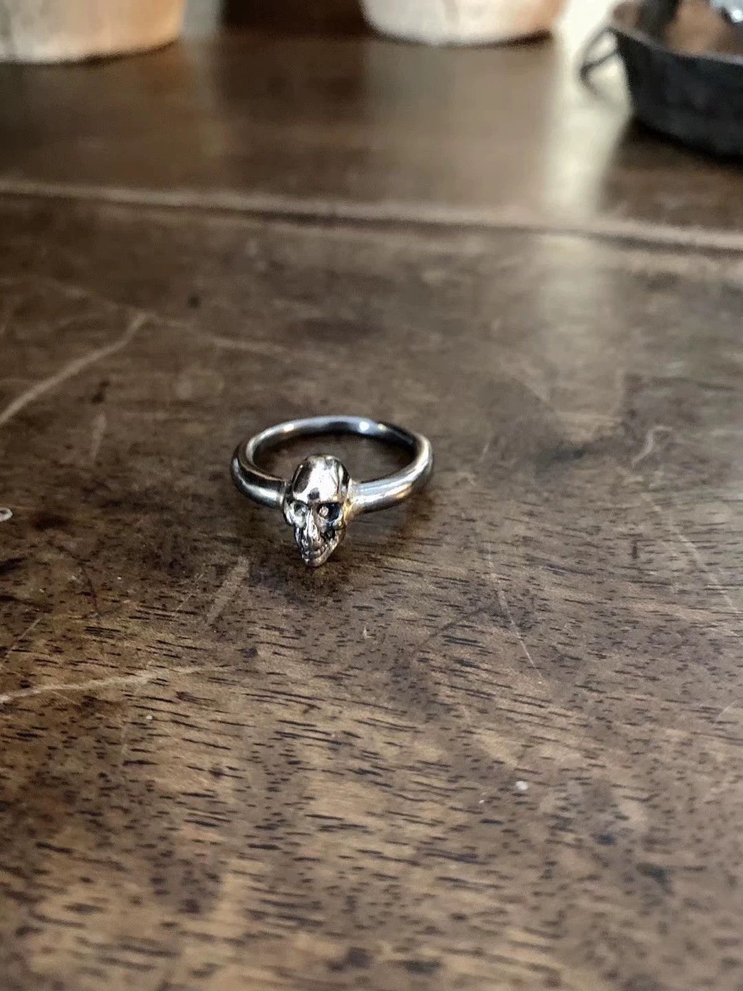 Chin Teo Silver Skull Ring Size ONE SIZE - 1 Thumbnail