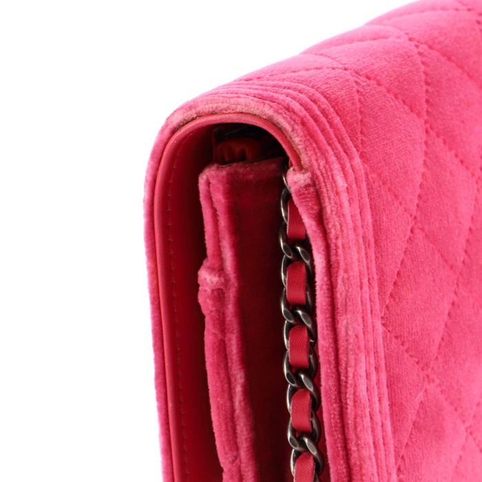 Chanel Boy Wallet on Chain Quilted Velvet Grailed