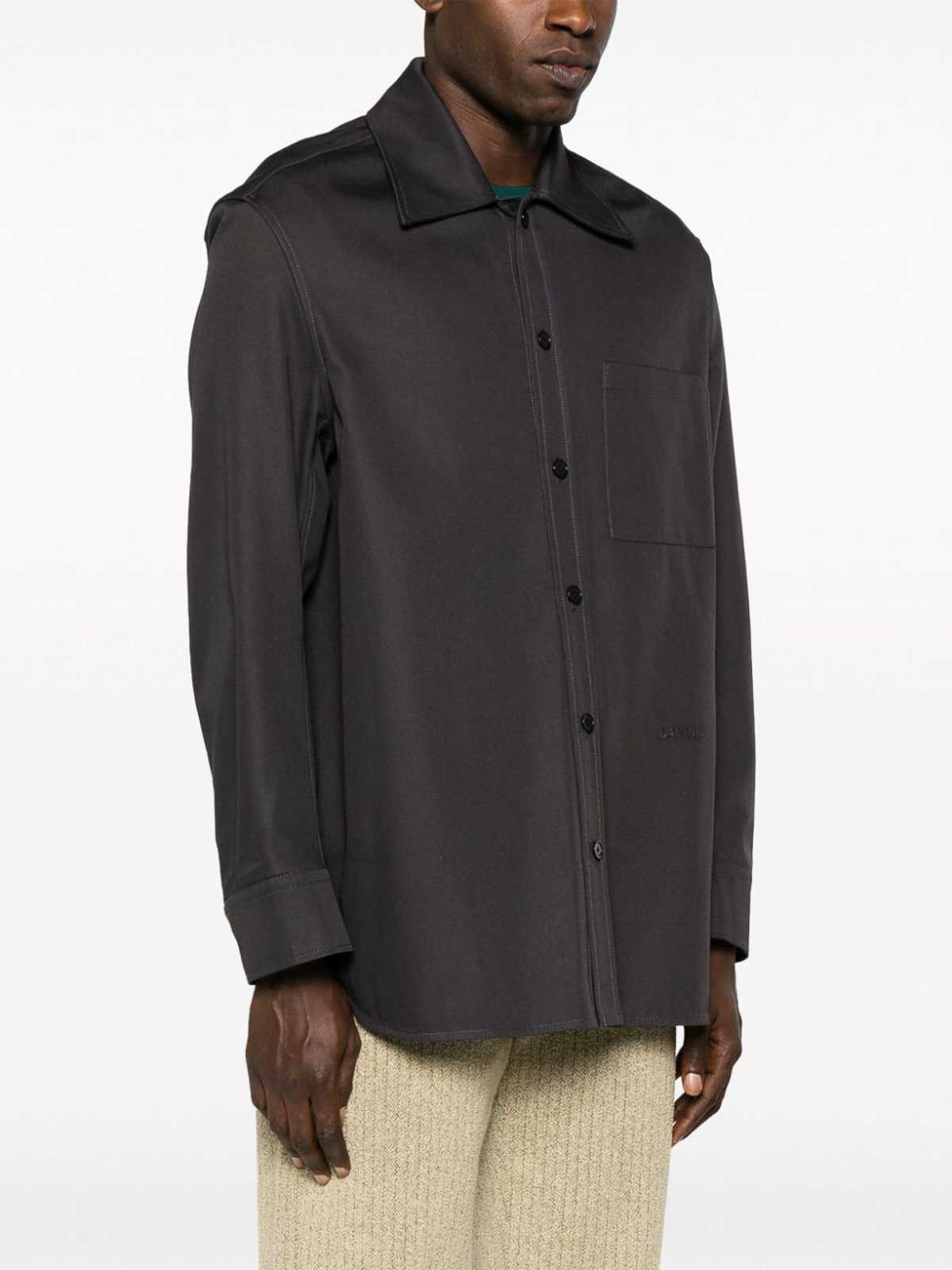 Lanvin o1y0225 Solid Color Shirt in Dark Grey Size US S / EU 44-46 / 1 - 3 Thumbnail