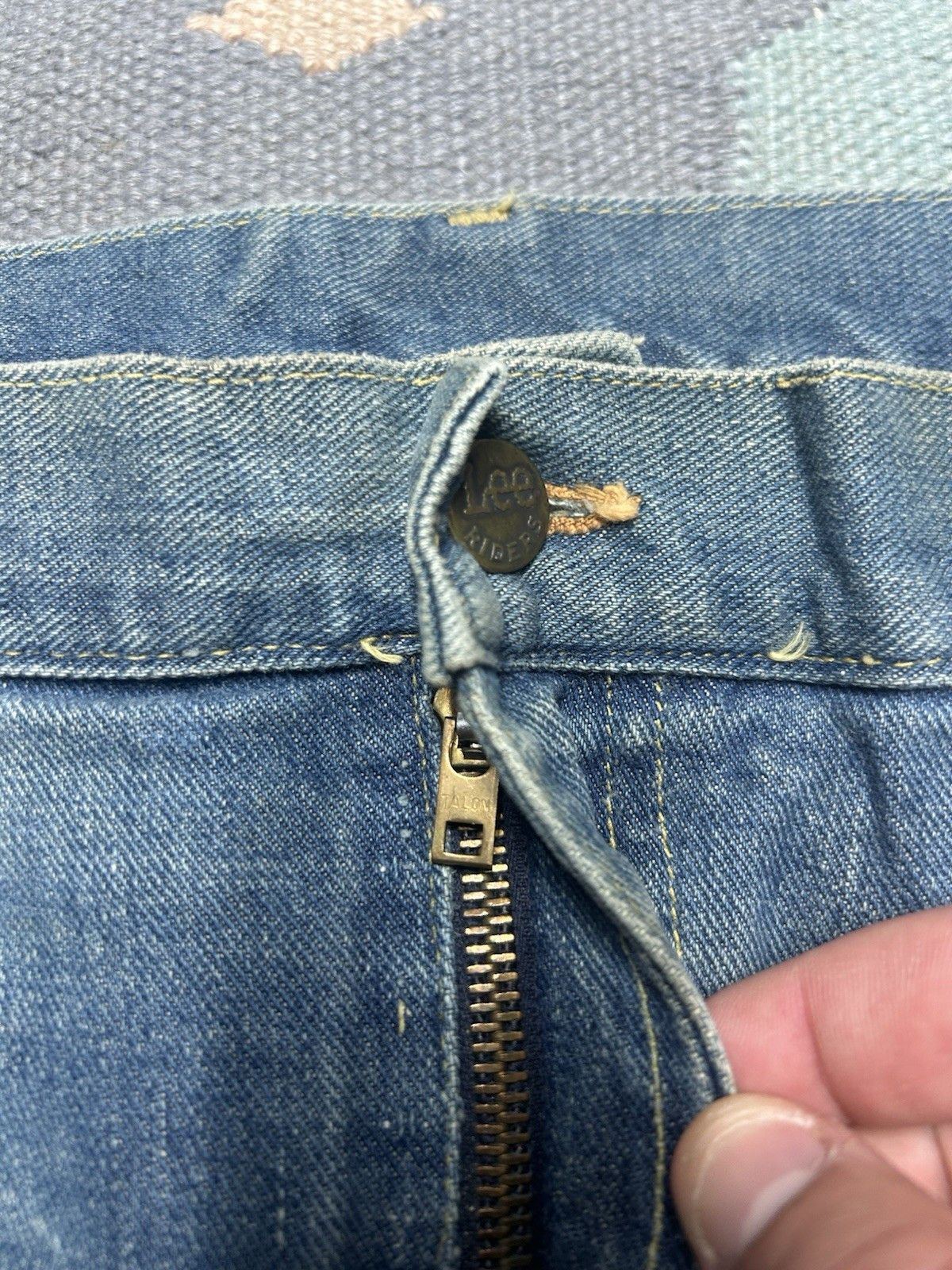Vintage Vtg 1960s Lee riders jeans faded half selvedge jerky 44x29 Size US 44 / EU 60 - 5 Thumbnail