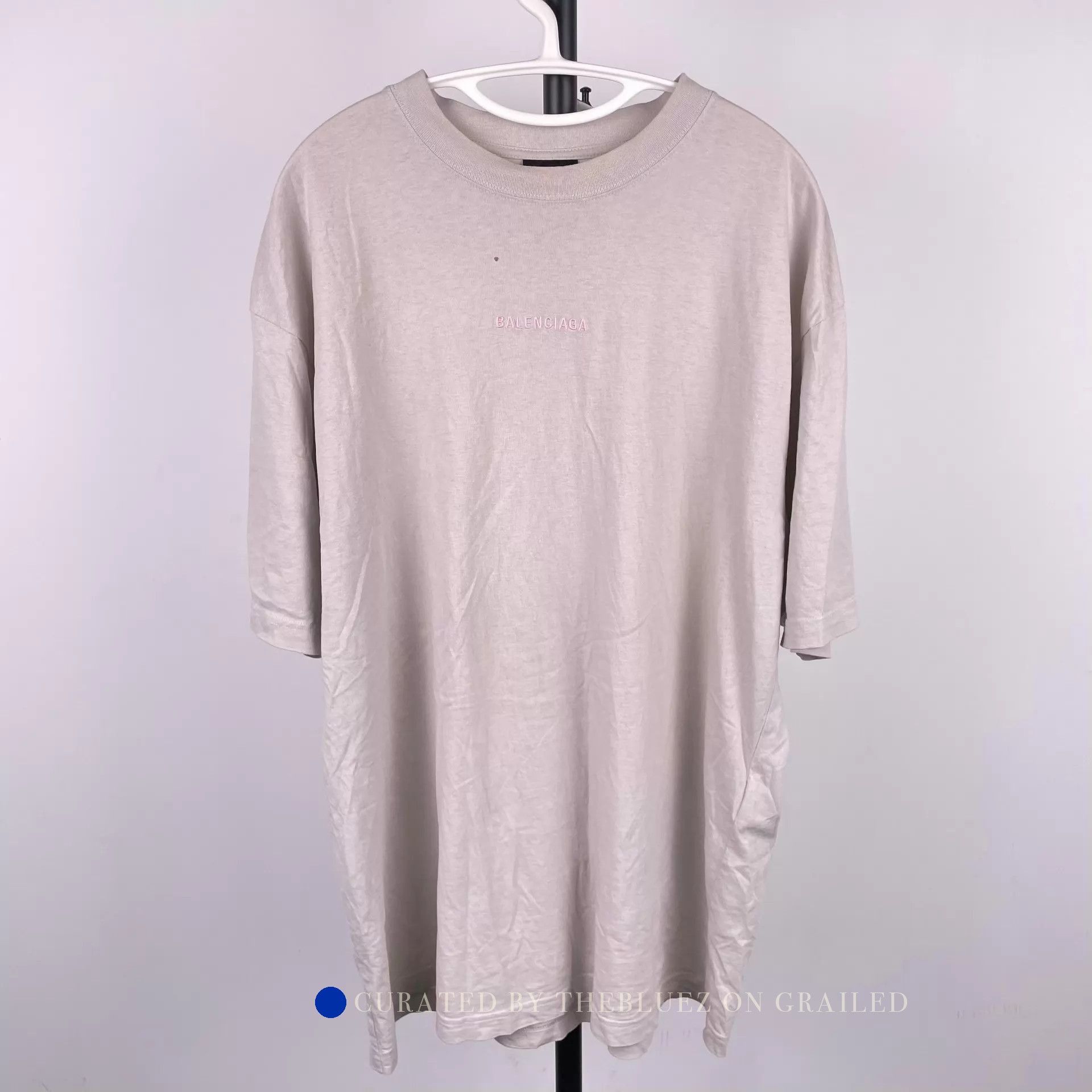 Balenciaga Gray Short Sleeve Tee with Logo Size US S / EU 44-46 / 1 - 1 Thumbnail