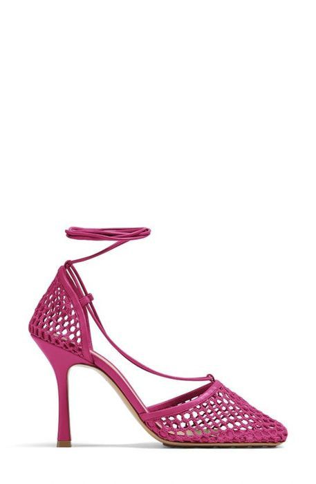 image of Bottega Veneta O1Loc1C0324 651388 Stretch Lace-Up Sandals In Pink, Women's