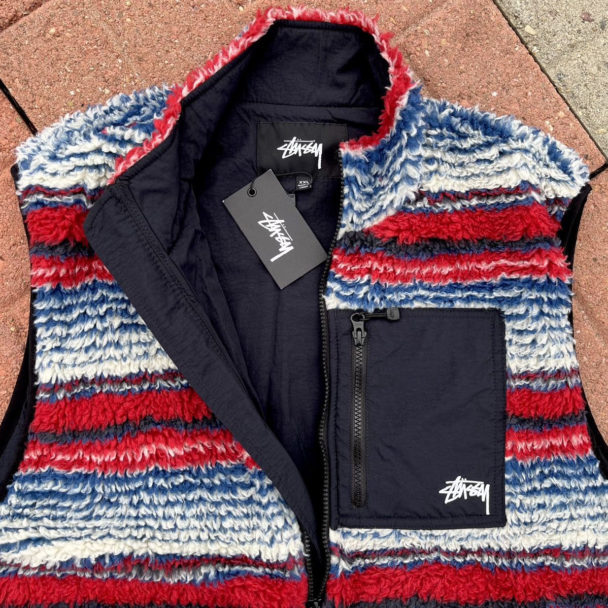 Stussy BNWT Stüssy Striped Sherpa Vest ‘JUGRNAUT’ Sz XXL Size US XXL / EU 58 / 5 - 2 Thumbnail