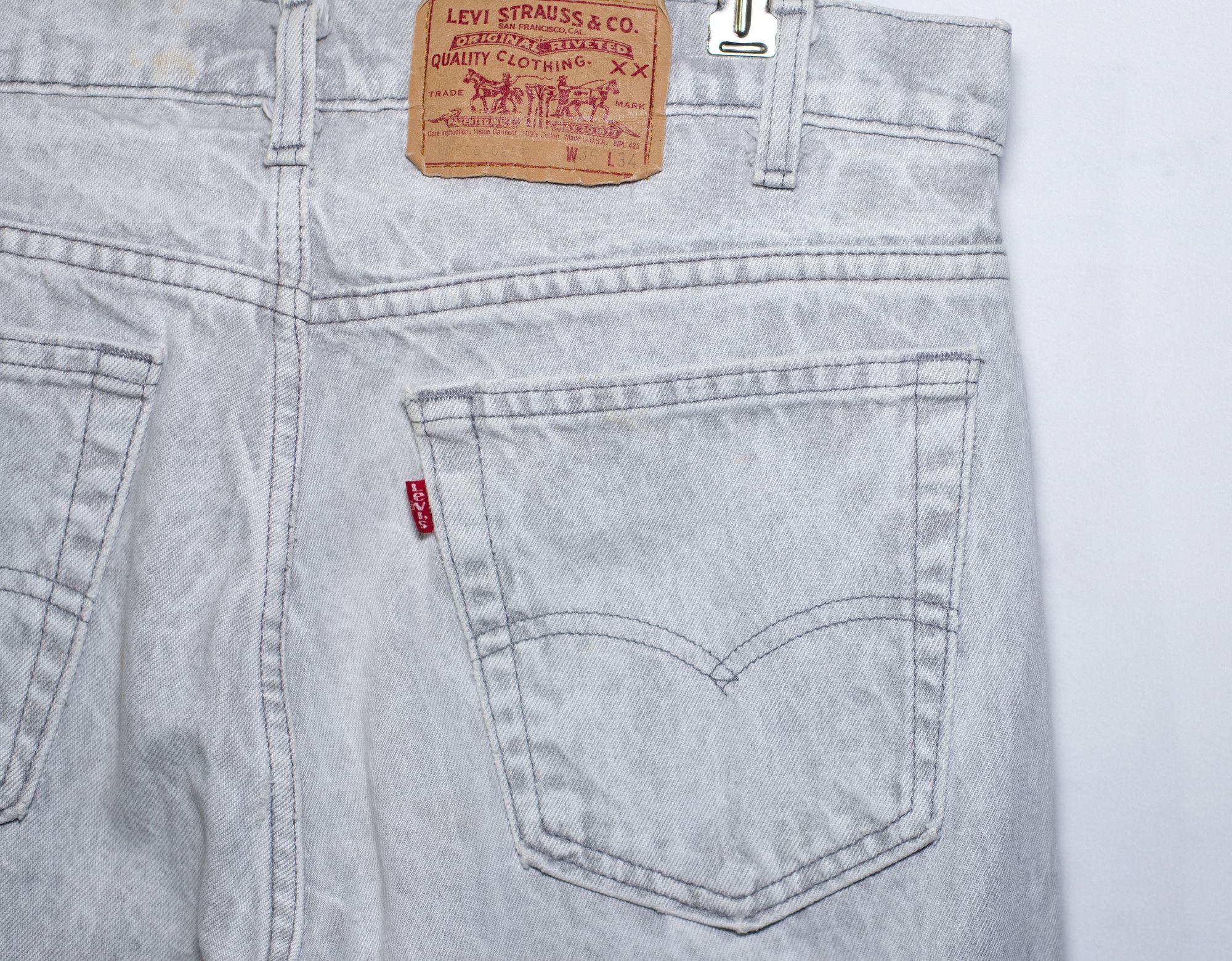 Levi's Vintage 1980s Levi's 506 Gray Jeans | Medium / Large Size US 35 - 1 Thumbnail