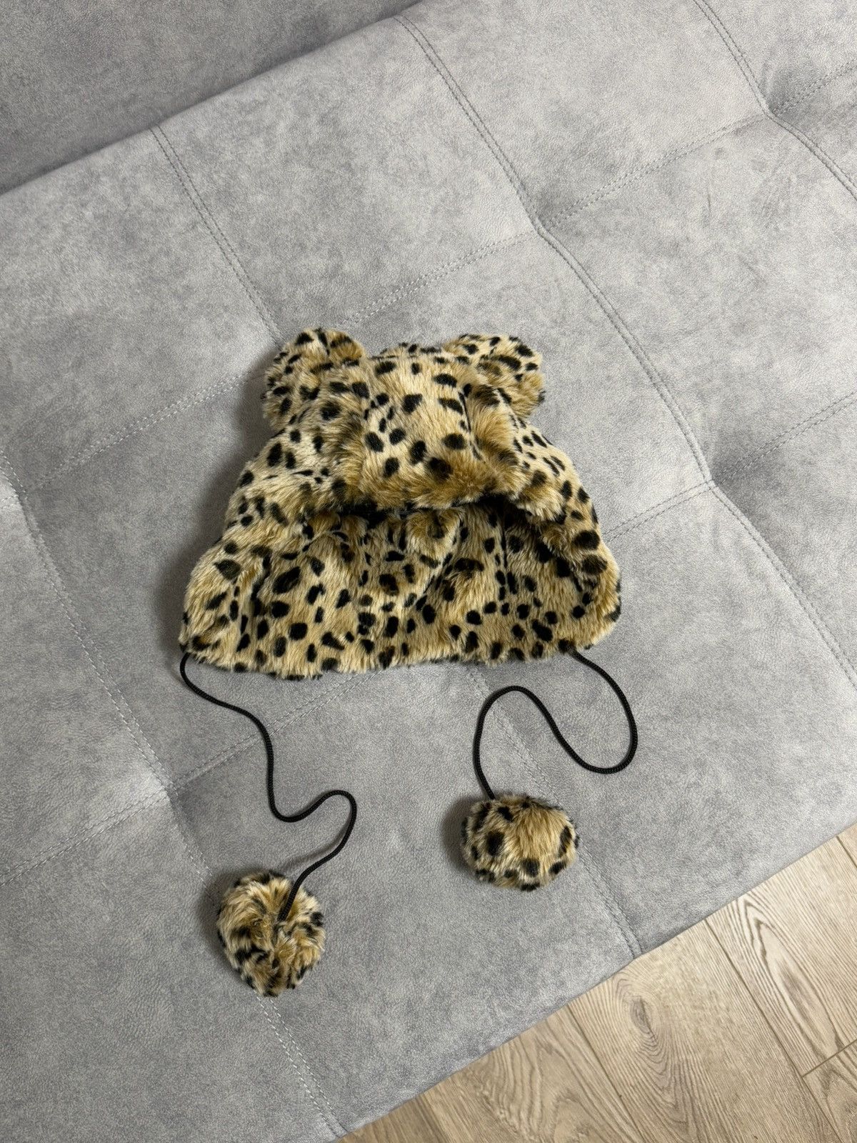 Japanese Brand × Vintage Vintage Y2K leopard fuzzy fur ushanka hat punk Japanese Size ONE SIZE - 2 Thumbnail