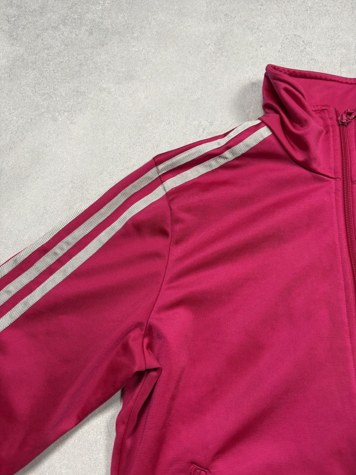 Adidas Vintage 2000s Adidas Trefoil Logo Track Jacket Pink Zip Y2K Size M / US 6-8 / IT 42-44 - 9 Thumbnail