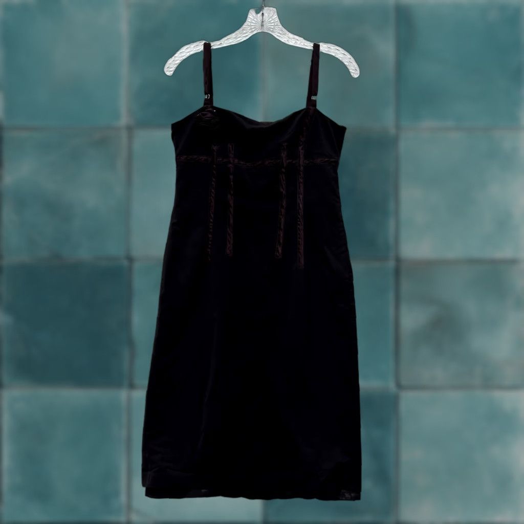 Vintage VINTAGE 90s Y2K Barami Midi Sheath Dress 8 Medium Brown Cocktail Fairy Goth Whimsigoth Womens Size M / US 6-8 / IT 42-44 - 1 Thumbnail