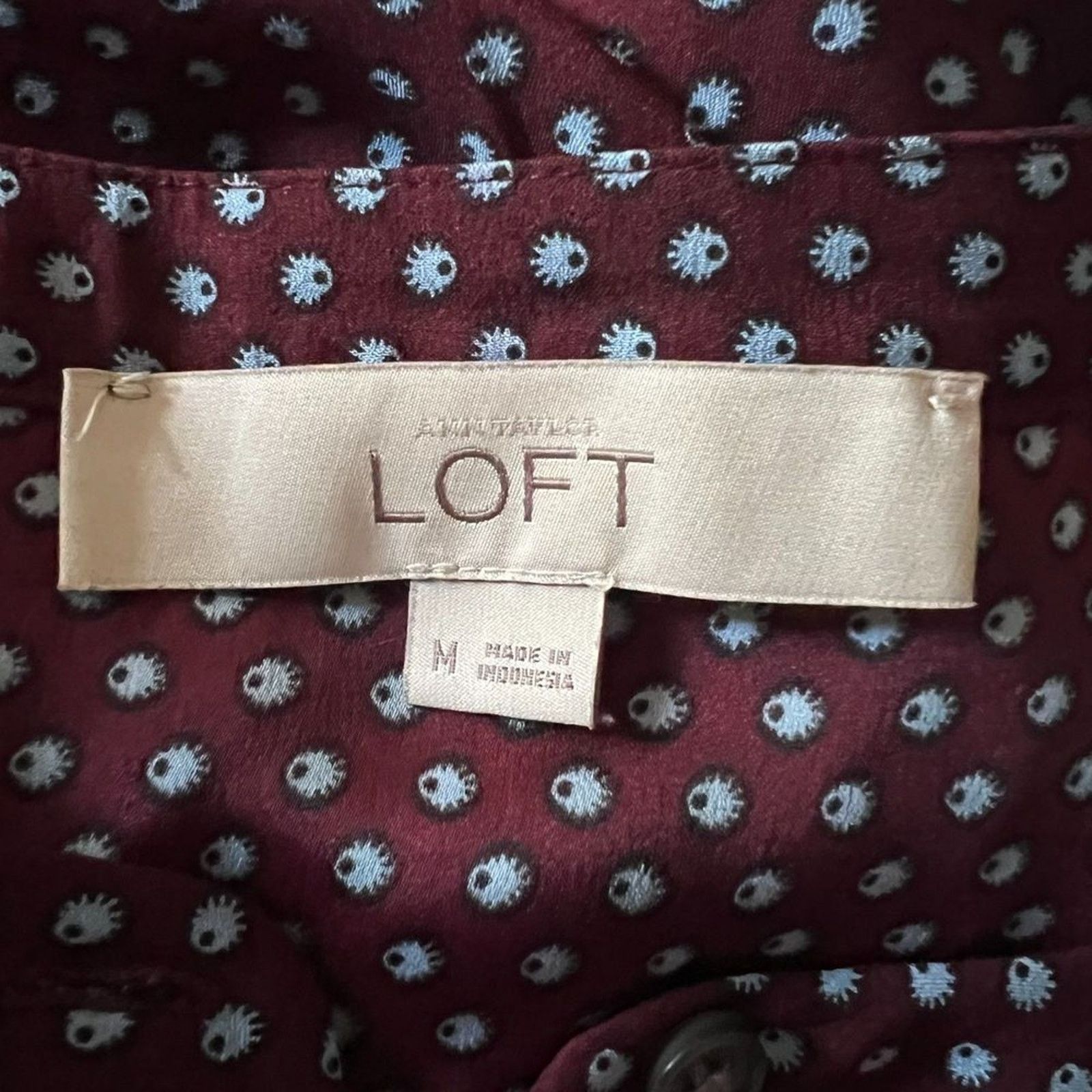 Ann Taylor Ann Taylor Loft Burgandy Printed Shift Dress, M Size M / US 6-8 / IT 42-44 - 4 Thumbnail