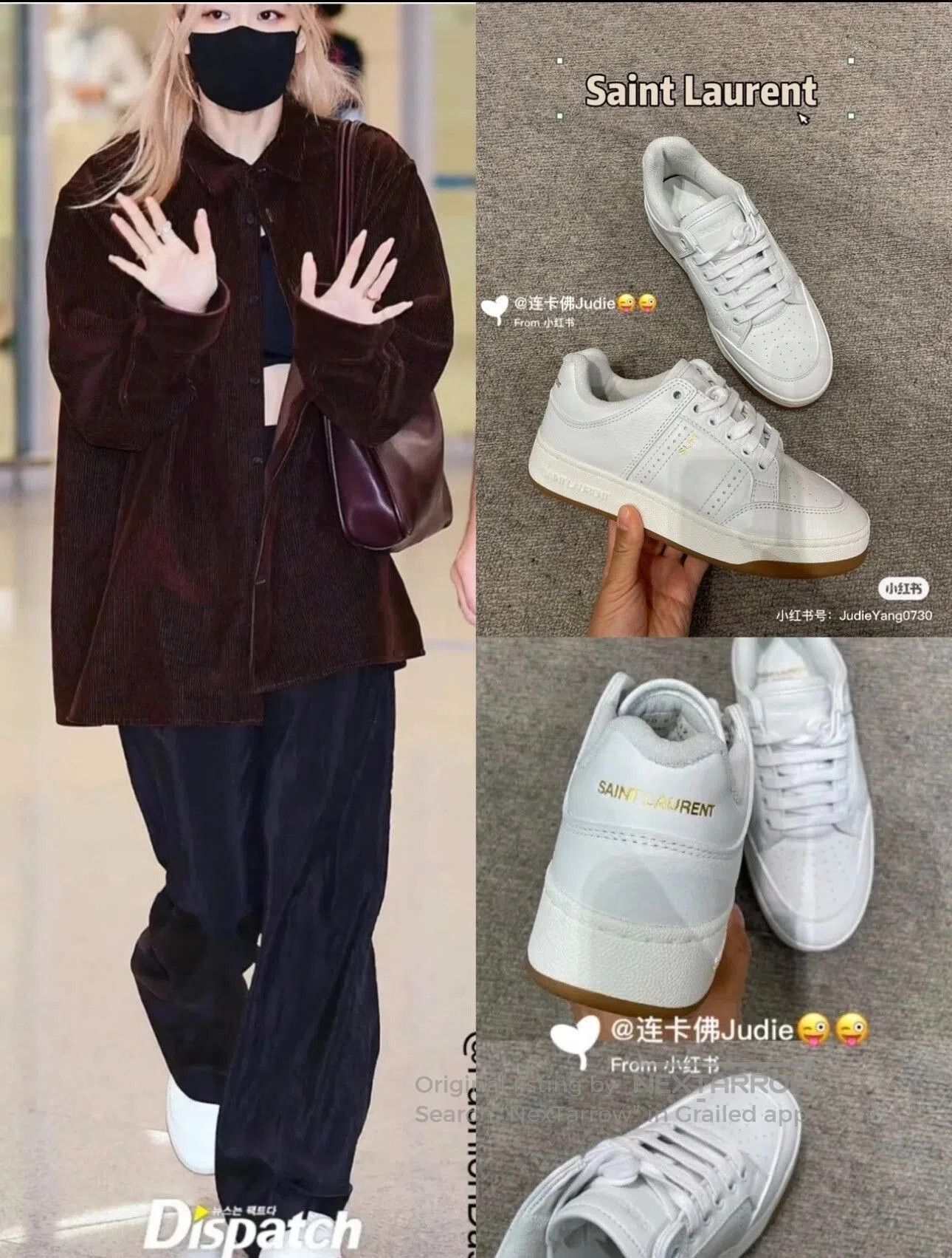 Saint Laurent Paris Saint Laurent SL61 Women's White Sneakers. Size US 6.5 / IT 36.5 - 2 Thumbnail