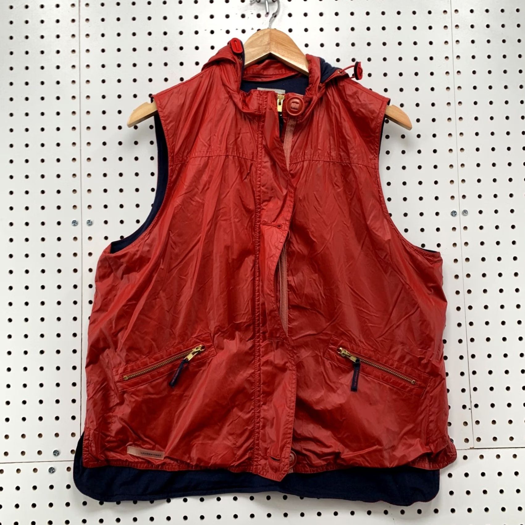 Ralph Lauren LRL Lauren Ralph Lauren Hooded Windbreaker Vest Red Womens Large NYLON Windbreaker Vest NYLON Hooded Size L / US 10 / IT 46 - 2 Thumbnail