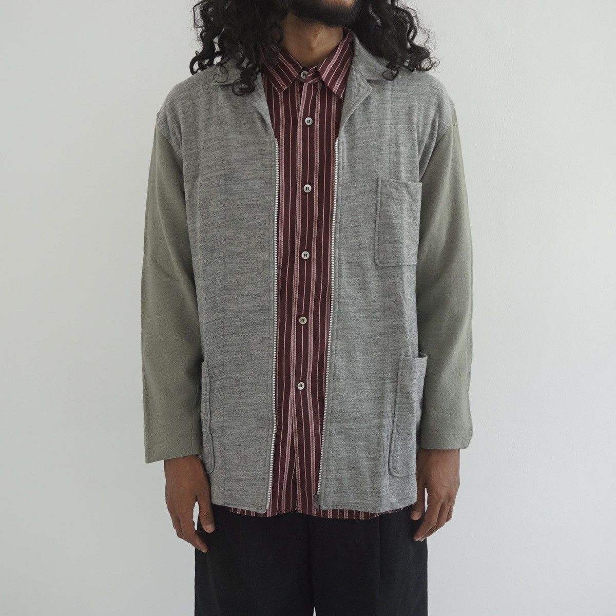 Comme des Garcons × Comme des Garcons Homme AD1997 Comme des Garcons Wool Zipper Shirt Size US L / EU 52-54 / 3 - 1 Thumbnail