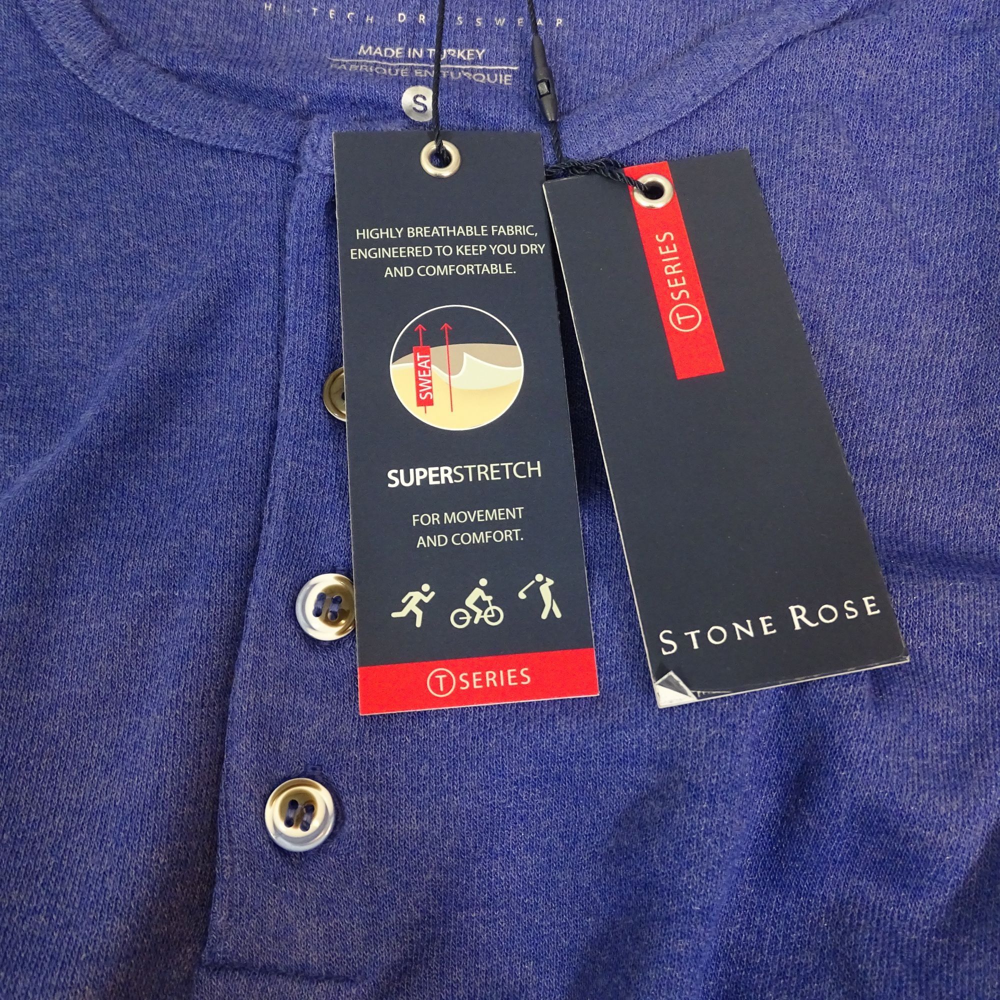 Stone Rose Stone Rose Men Blue Long Sleeve Henley Shirt T-shirt Size S Size US S / EU 44-46 / 1 - 6 Thumbnail
