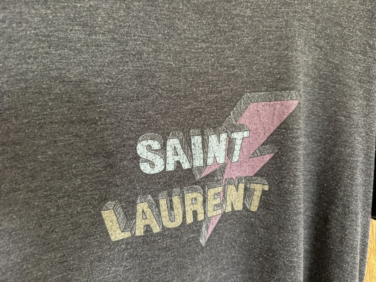 Saint Laurent Paris Saint Laurent lightning bolt logo grey t shirt M Size US M / EU 48-50 / 2 - 14 Thumbnail