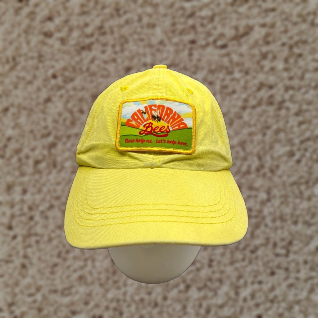 Vintage Dorfman Pacific Hat - Yellow Twill Baseball Cap - One Size - Men - Adjustable Strap Back - 100% Cotton - Bees Outdoor Theme Size ONE SIZE - 1 Thumbnail