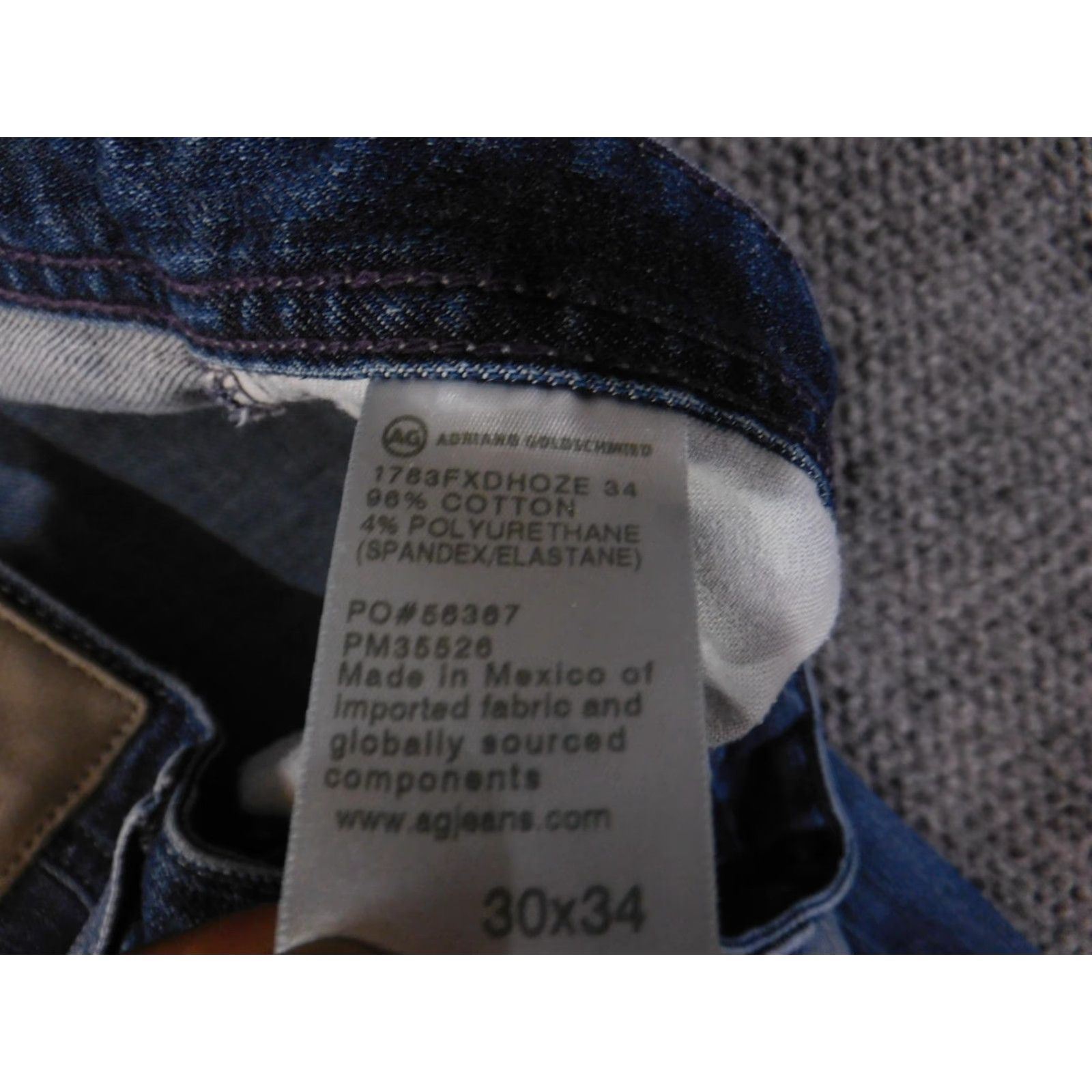 Denime AG Adriano Goldschmied Jeans Mens 30x34 Blue Denim 360 Straight Distressed Jeans Mens Slim Straight Denim 30x34 Blue Distressed Mens Size US 30 / EU 46 - 5 Thumbnail