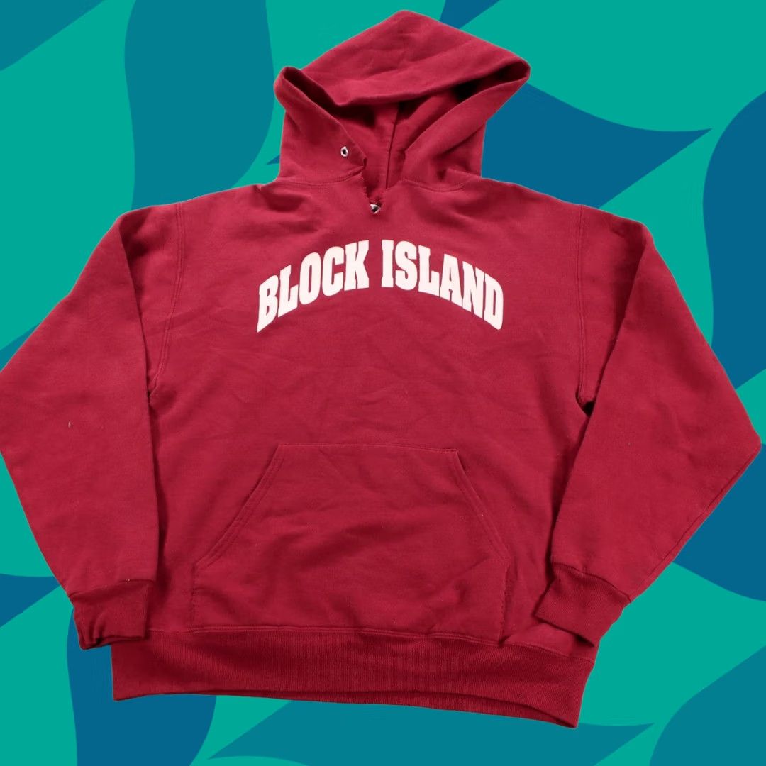 Jerzees VINTAGE block island hoodie sweatshirt MEDIUM red college 90s 00s y2k Mens Size US L / EU 52-54 / 3 - 1 Thumbnail