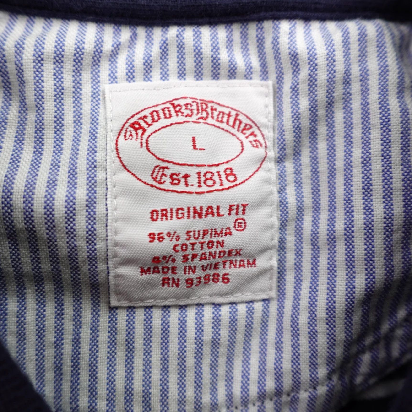Brooks Brothers BROOKS BROTHERS Polo Shirt Mens Large Blue Striped Supima Cotton Classic Fit Size US L / EU 52-54 / 3 - 7 Thumbnail