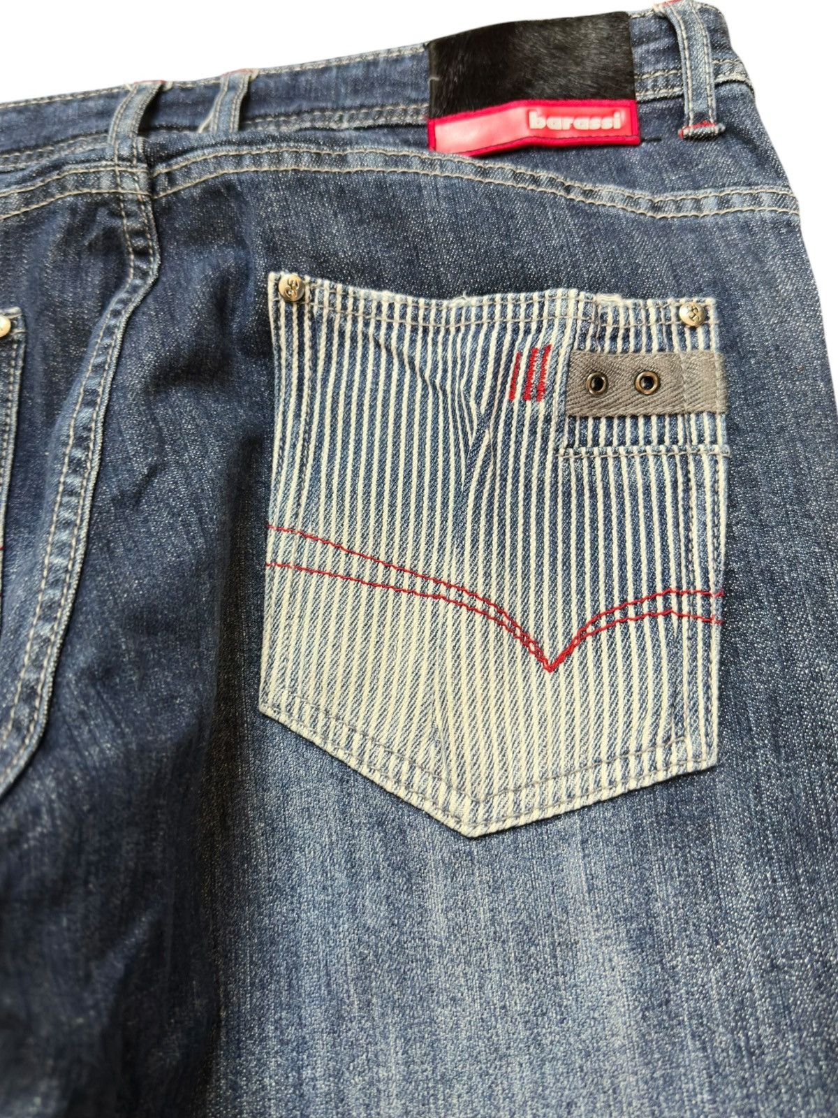 Baracuta Vintage Barassi Baggy Sashiko Style Distressed Denim Size US 32 / EU 48 - 7 Thumbnail