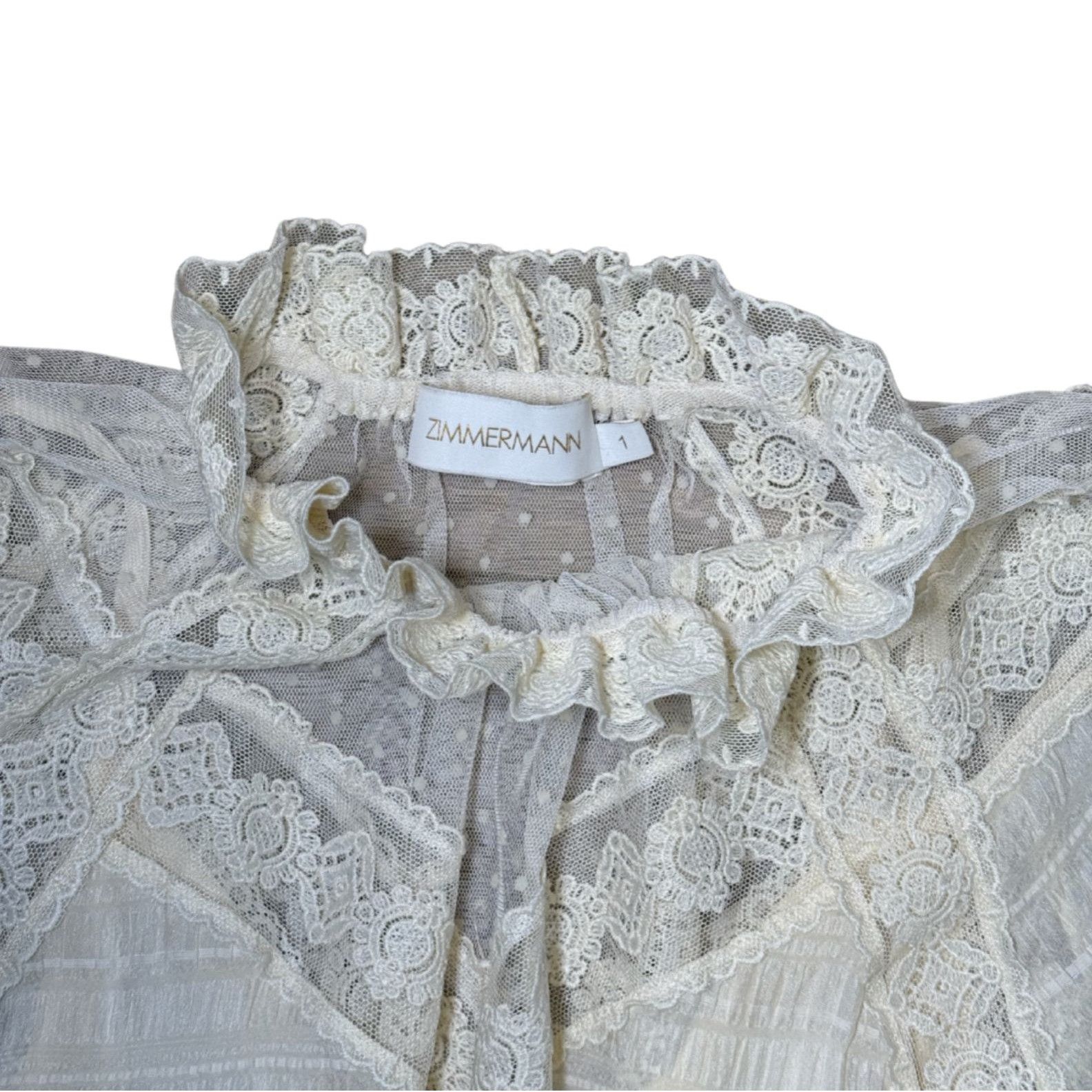 Zimmermann ZIMMERMANN Sabotage Lace Yellow Mini Dress EUC $895 Sz 1 S Size S / US 4 / IT 40 - 4 Thumbnail