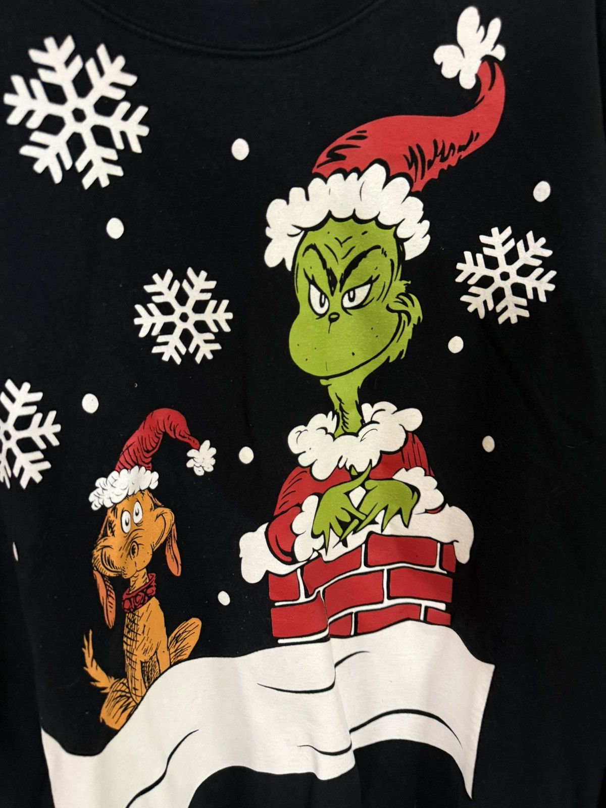 Vintage The Grinch Christmas Snow Dog Black Sweatshirt 2XL XXL Size US XXL / EU 58 / 5 - 3 Thumbnail