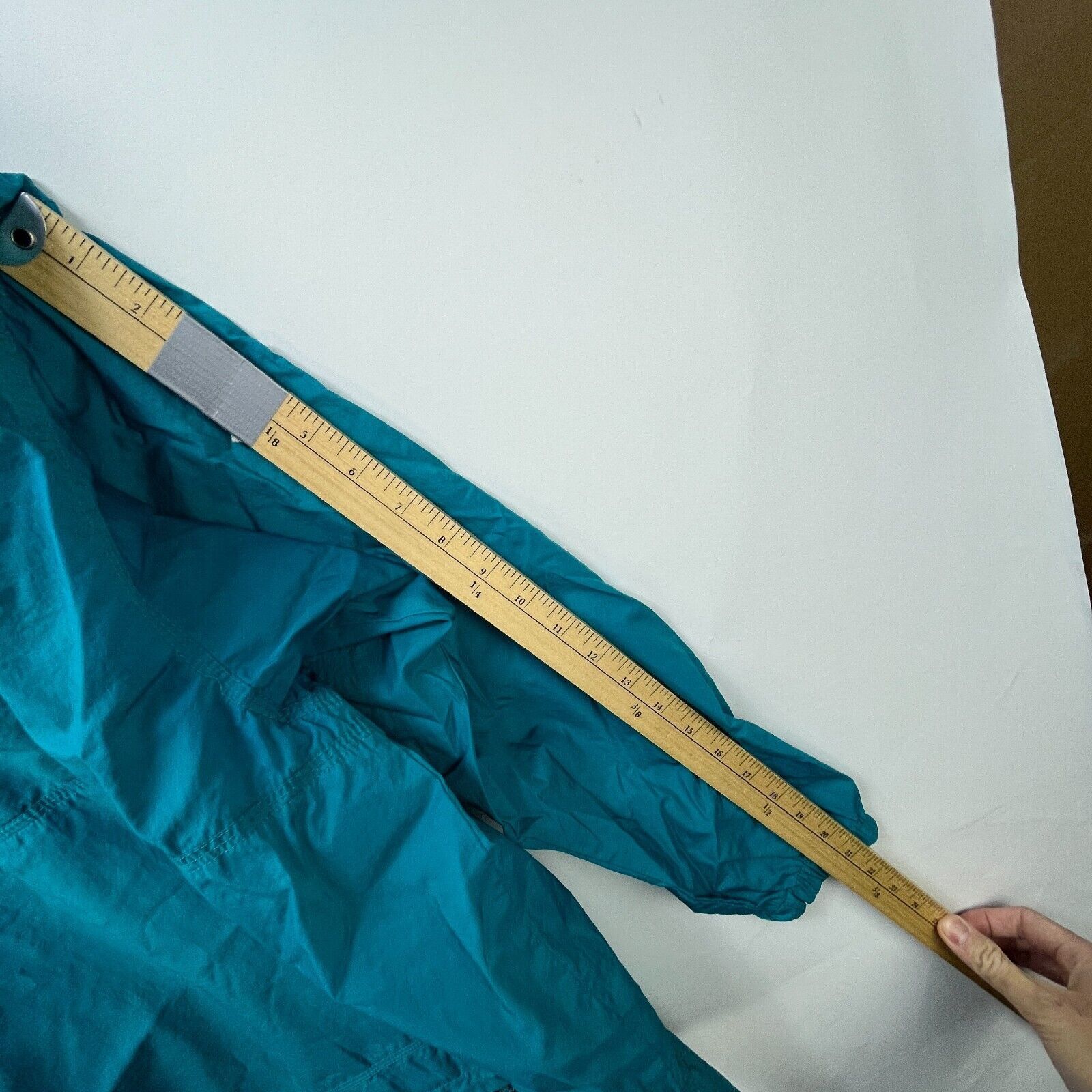 Nike × Vintage Vintage 90s Nike Tonal Swoosh Jacket Womens Med Teal Anorak Size M / US 6-8 / IT 42-44 - 9 Thumbnail