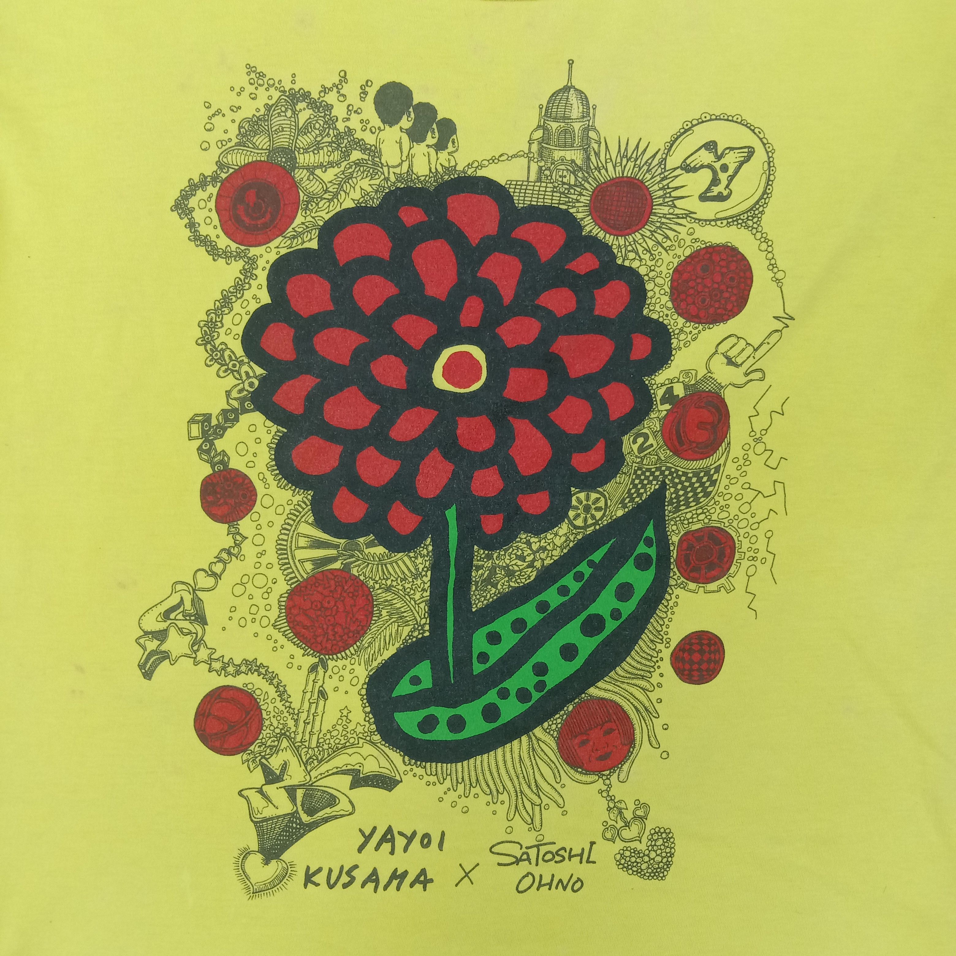 Japanese Brand × Vintage × Yayoi Kusama Yayoi Kusama X Satoshi Oh no Japanese Art Tshirt Size US XL / EU 56 / 4 - 2 Thumbnail