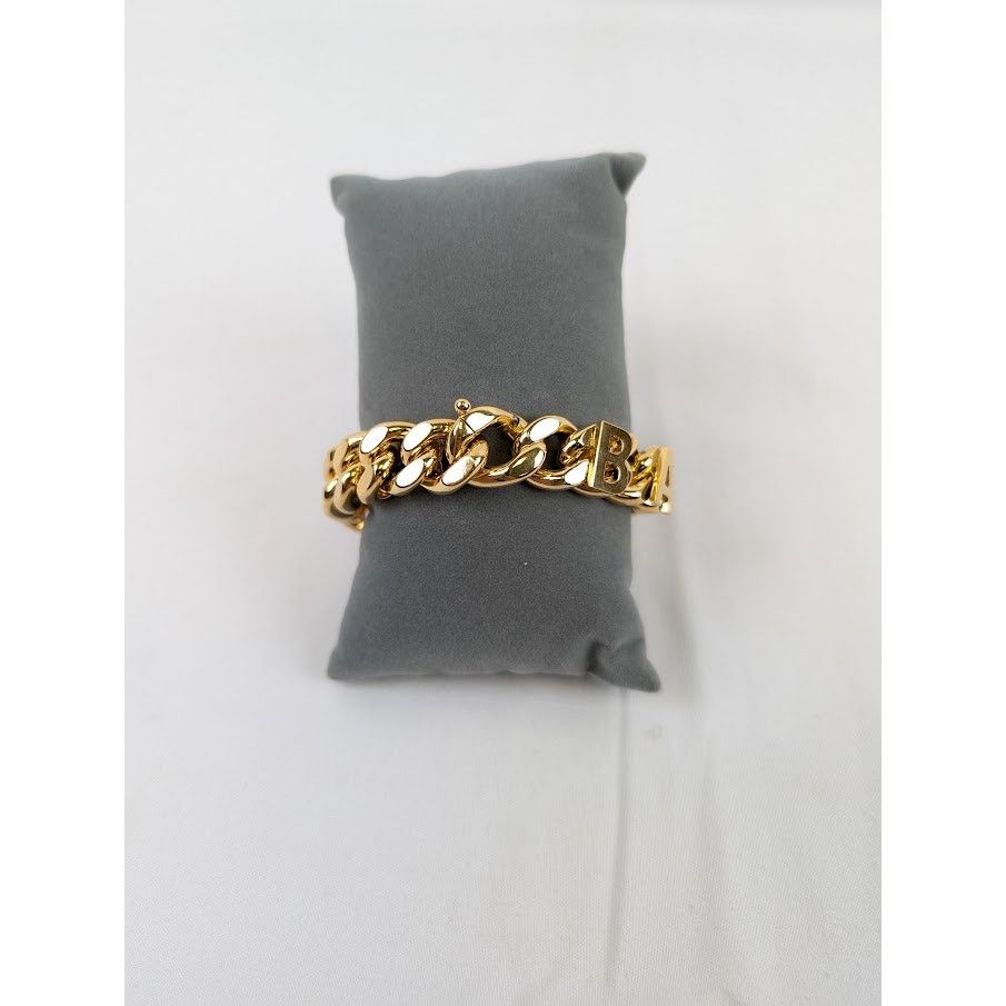 Balenciaga o1rshd1 Size: Small / Logo Bracelet in Gold Size ONE SIZE - 4 Thumbnail