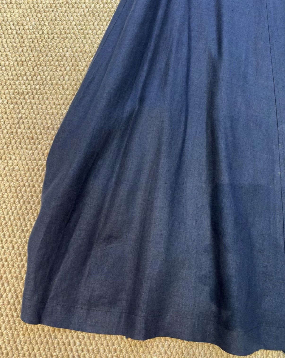 Comme des Garcons Comme des Garçons Navy Pointed Hem Linen Skirt K23 Size 26" / US 2 / IT 38 - 3 Thumbnail