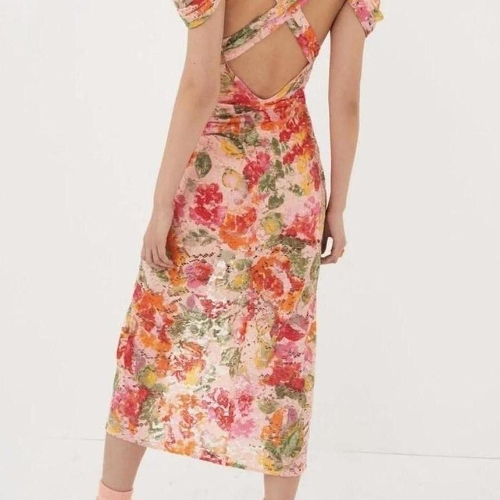 For Love & Lemons For Love & Lemons Beth Midi Dress in Size XS Size XS / US 0-2 / IT 36-38 - 3 Thumbnail