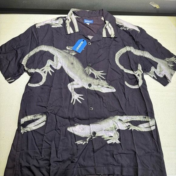 Market NWT MARKET MONITOR VACATION BLACK BUTTON UP SZ MEDIUM M Size US M / EU 48-50 / 2 - 3 Thumbnail