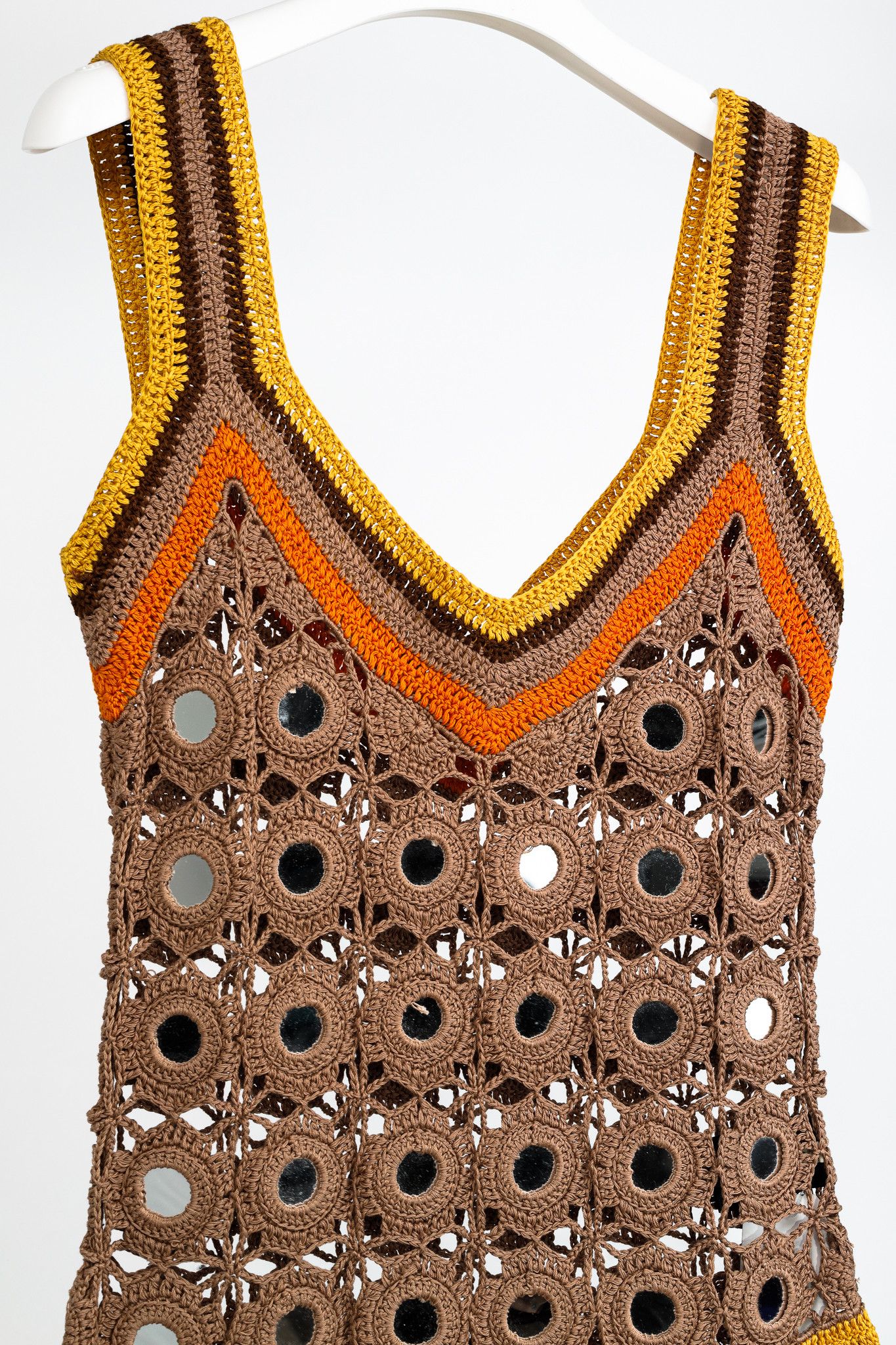 Wales Bonner Wales Bonner Marimba Camel Crochet V-Neck Cotton-Knitted Top Size L / US 10 / IT 46 - 3 Thumbnail