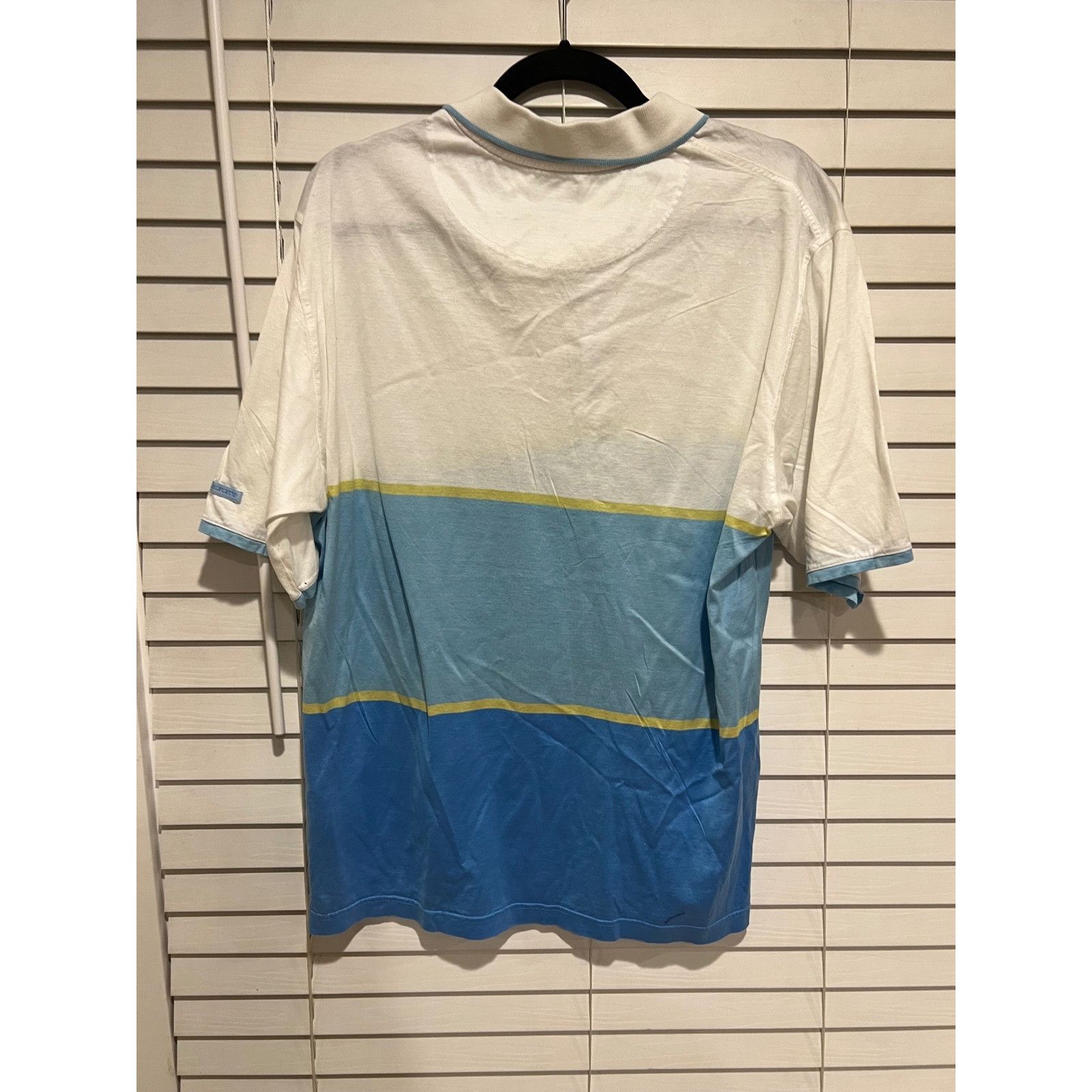 Burberry Burberry Golf Polo Shirt Mens XL White Blue Striped Short Sl Size US XL / EU 56 / 4 - 4 Thumbnail