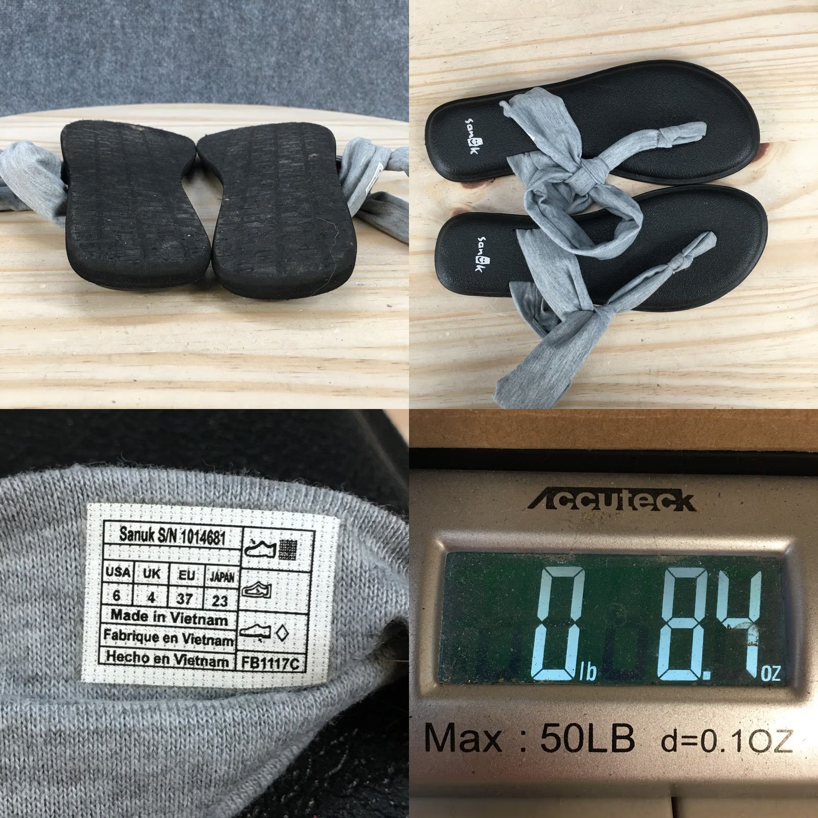 Sanuk Sanuk Sandals Womens 6 Yoga Sling Ella Slingback Gray Fabric Sandals Size US 6 / IT 36 - 9 Thumbnail