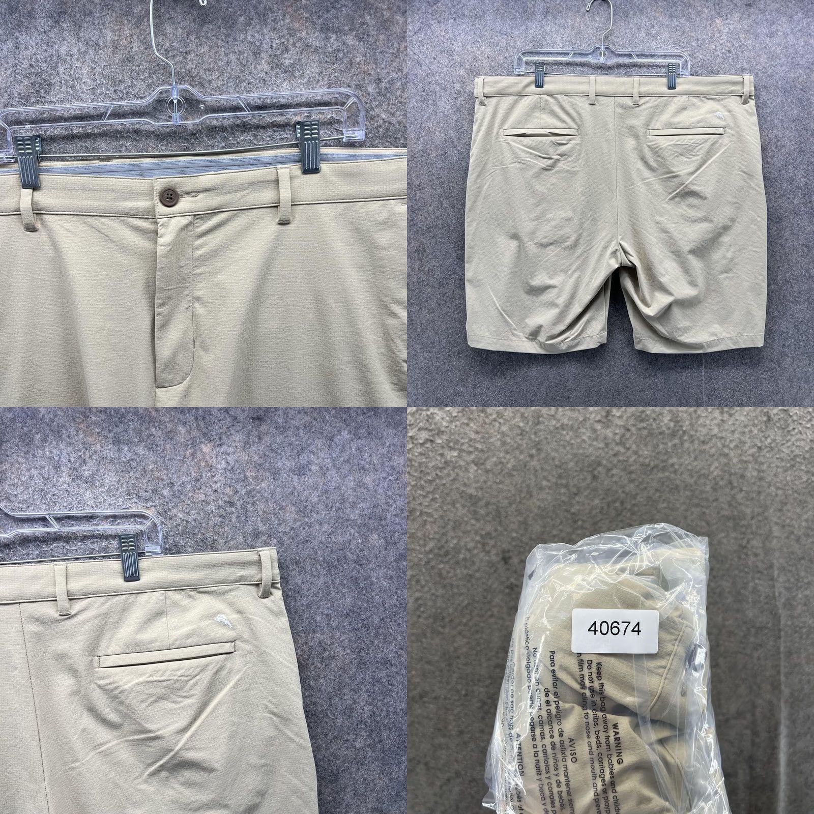 Tommy Bahama Tommy Bahama Shorts Mens 42 Beige Chino Lightweight Stretch 10 Inseam Golf - Mens, Shorts, Beige, 42, Lightweight, Stretch, Flat Front, Zip, Pockets Size US 42 / EU 58 - 8 Thumbnail