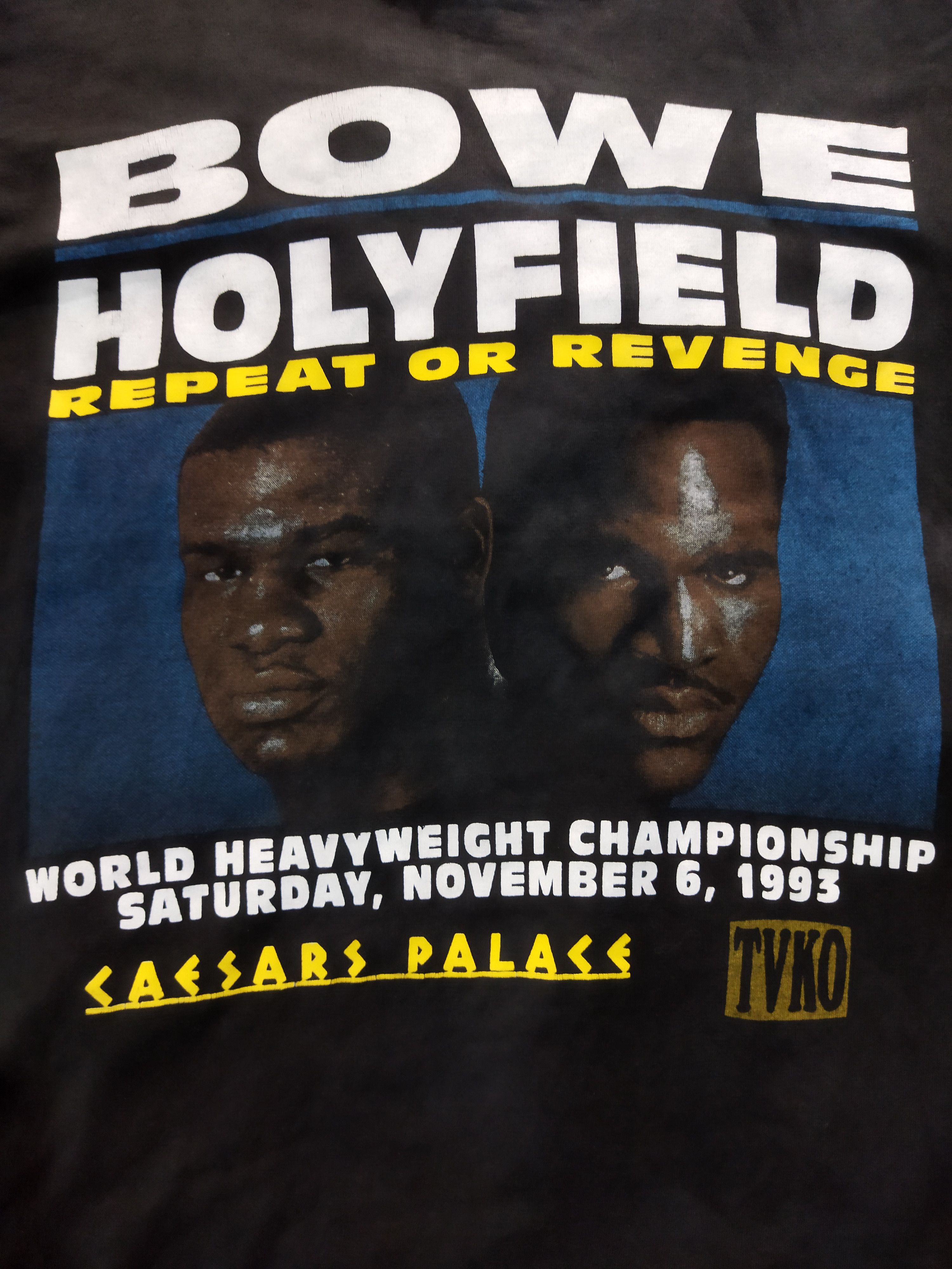 Vintage Vintage 1993 Riddick Bowe Vs Evander Holyfield Tee Size US M / EU 48-50 / 2 - 2 Thumbnail