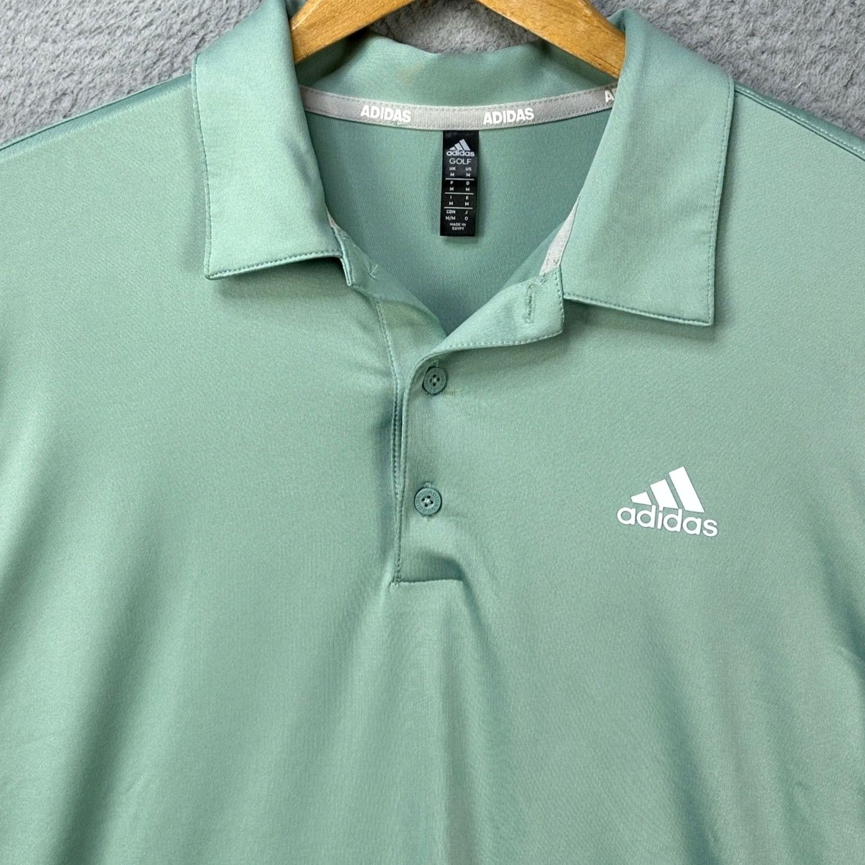 Adidas Adidas Golf Polo Shirt Men Medium Green Short Sleeve Solid Breathable 93% Polyester 7% Spandex EUC Size US M / EU 48-50 / 2 - 4 Thumbnail