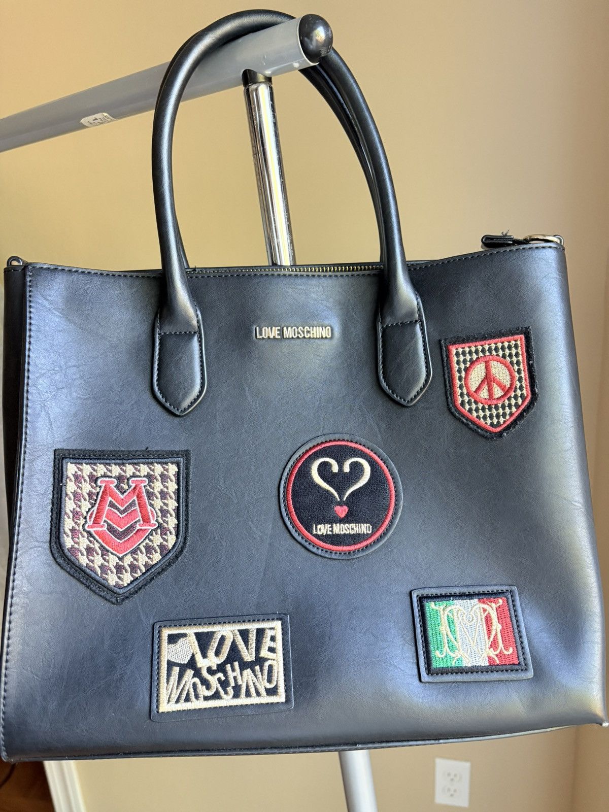 Love Moschino Love Moschino embroidery Patchwork Tote Size ONE SIZE - 2 Thumbnail
