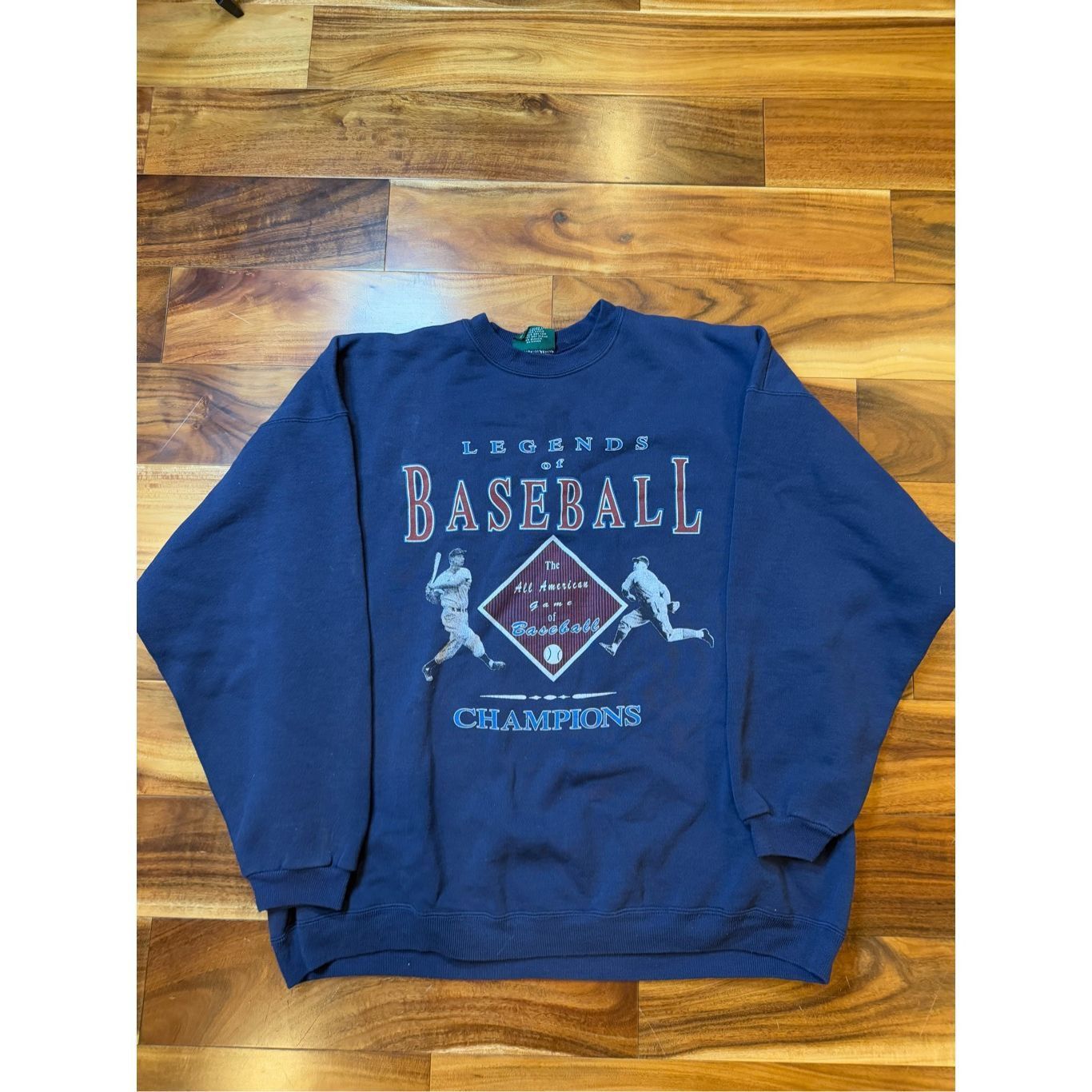 Vintage Size XL- Vintage 1990s American Eagle Sweatshirt Blue Legend Size US XL / EU 56 / 4 - 1 Thumbnail